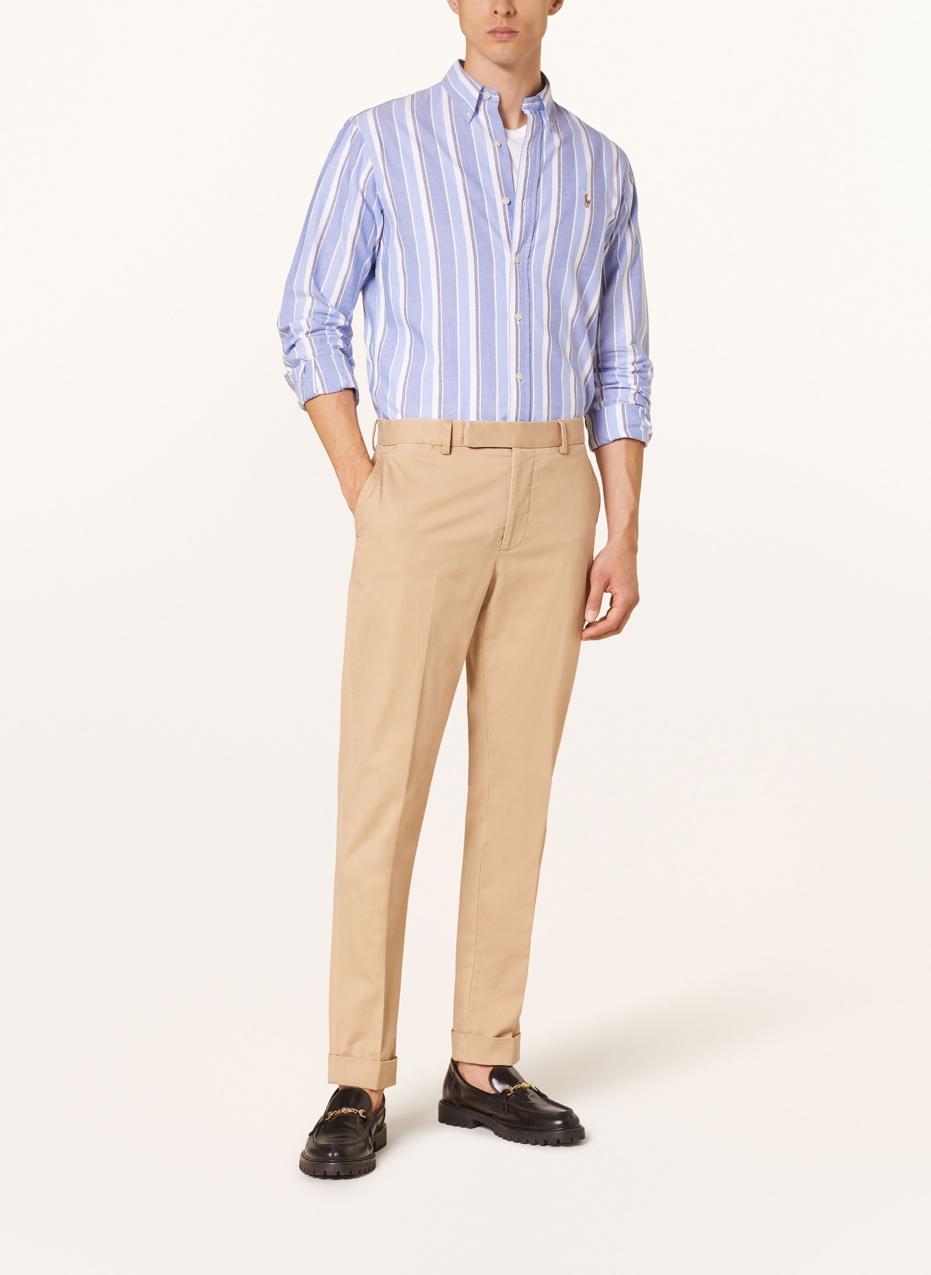 POLO RALPH LAUREN Kurzarm-Hemd Regular Fit: WEISS / HELLBLAU / GRAU