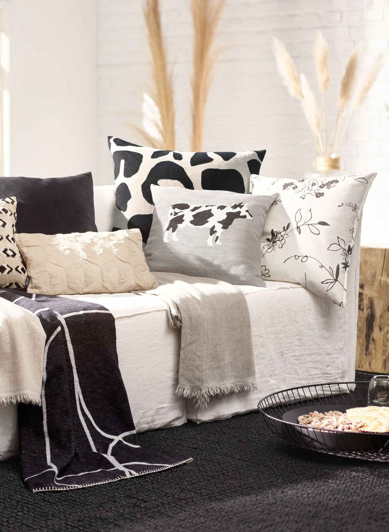 PROFLAX Decorative cushion cover, Color: BLACK/ WHITE (Image 2)