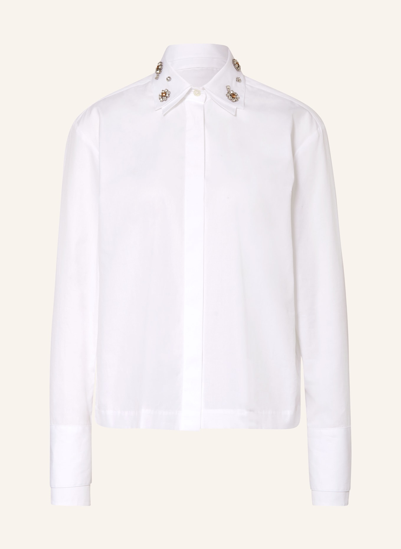 van Laack Blouse XYLA with decorative gems, Color: WHITE (Image 1)