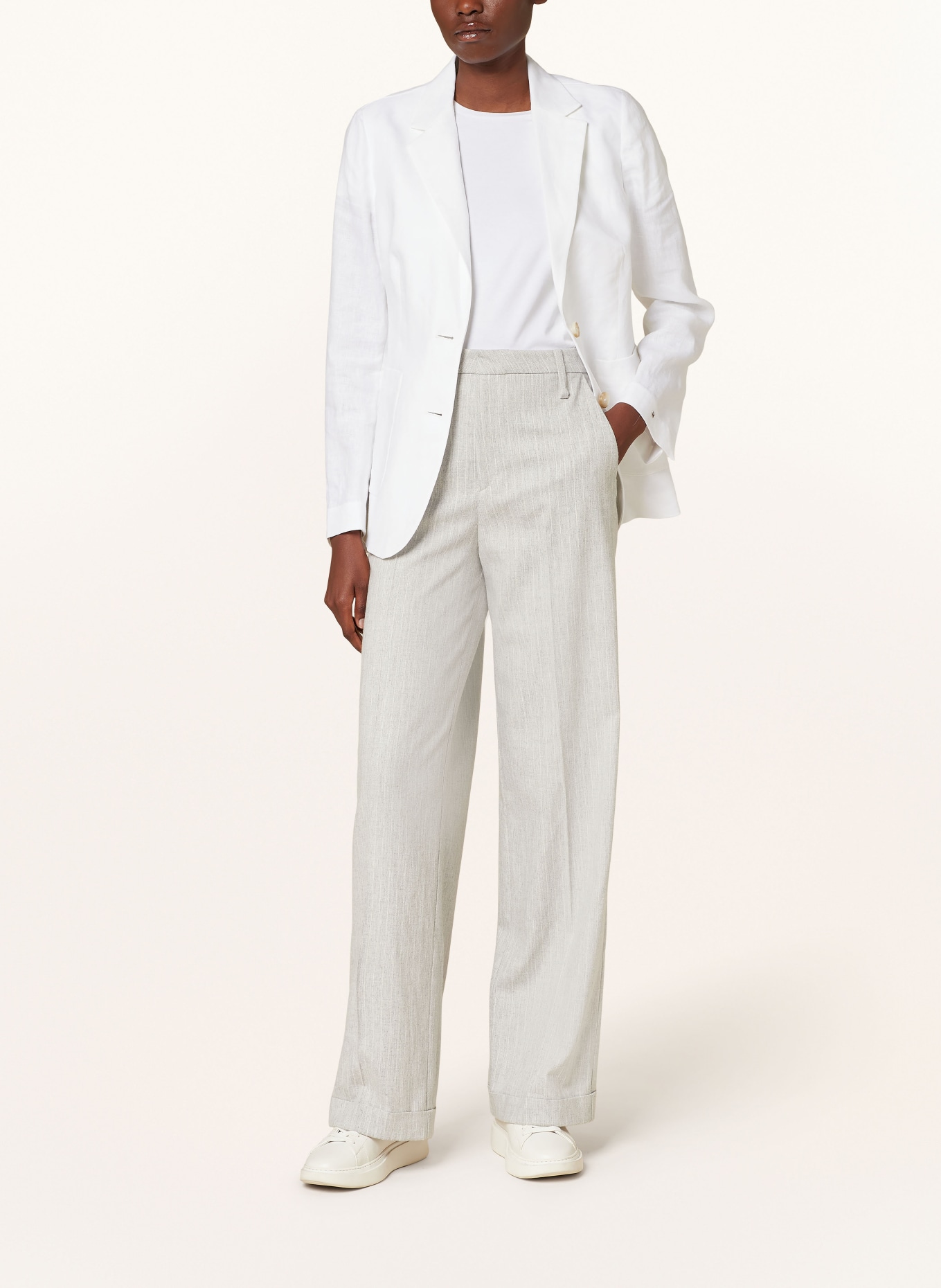 MAC DAYDREAM Wide leg trousers SOHO, Color: LIGHT GRAY (Image 2)