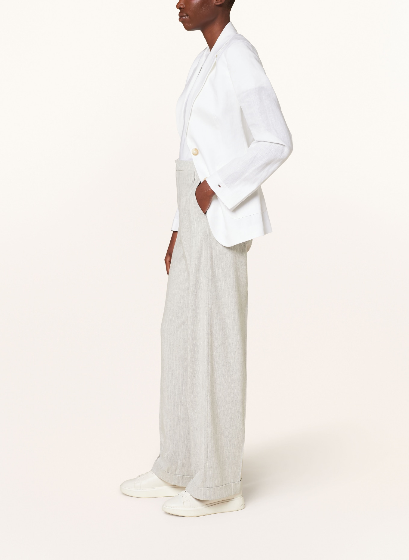 MAC DAYDREAM Wide leg trousers SOHO, Color: LIGHT GRAY (Image 4)