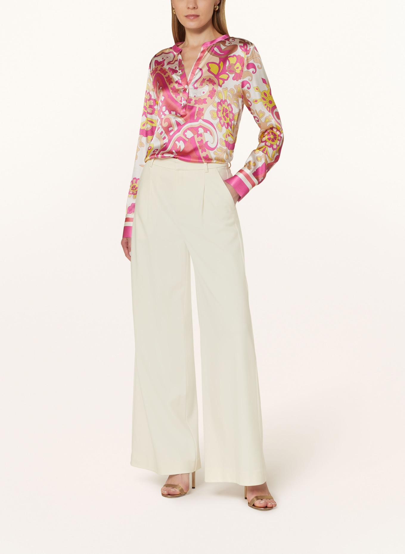 darling harbour Shirt blouse in silk, Color: RED/ PINK/ CREAM (Image 2)