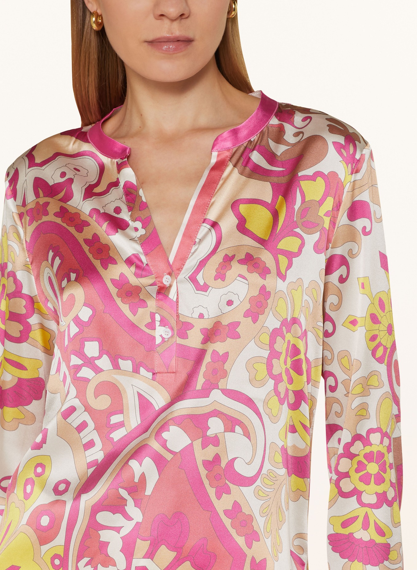 darling harbour Shirt blouse in silk, Color: RED/ PINK/ CREAM (Image 4)