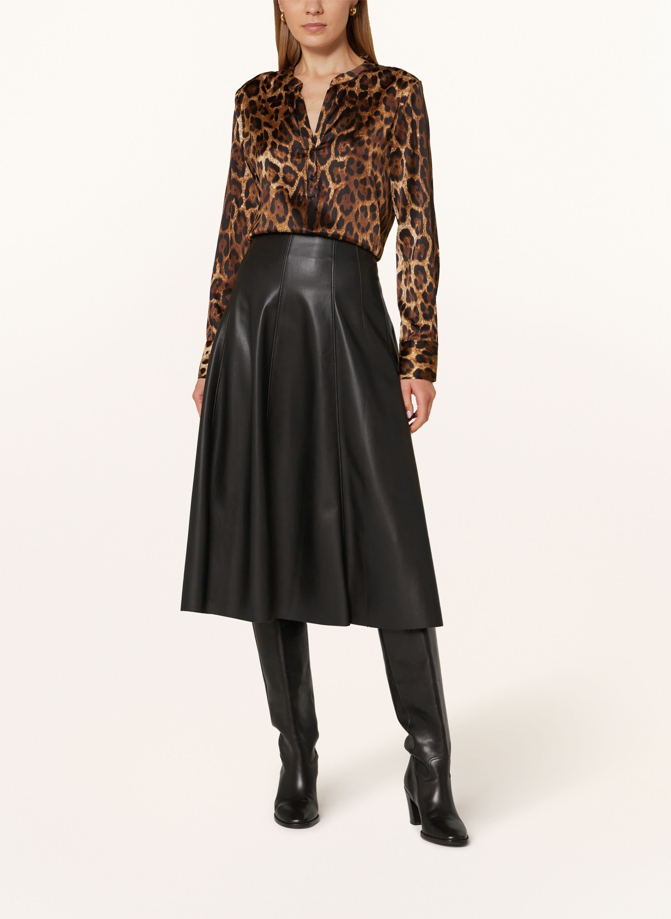 darling harbour Chemisier en soie: MARRON / MARRON FONCÉ