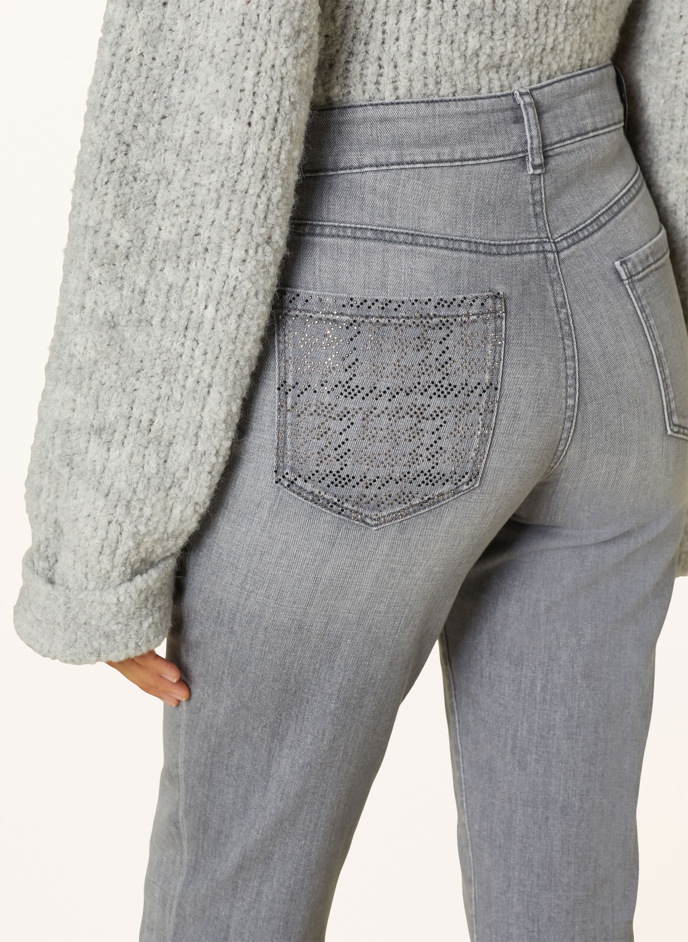 MARC CAIN Jeans mit Schmucksteinen, Farbe: 820 GREY (Bild 5)