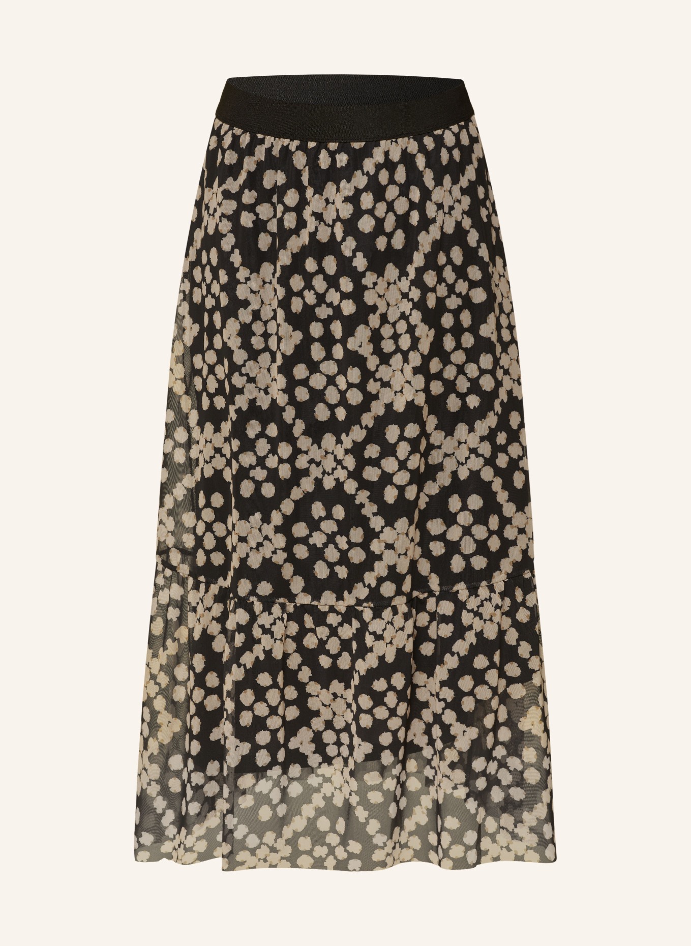 MORE & MORE Mesh skirt, Color: BLACK/ TAUPE (Image 1)