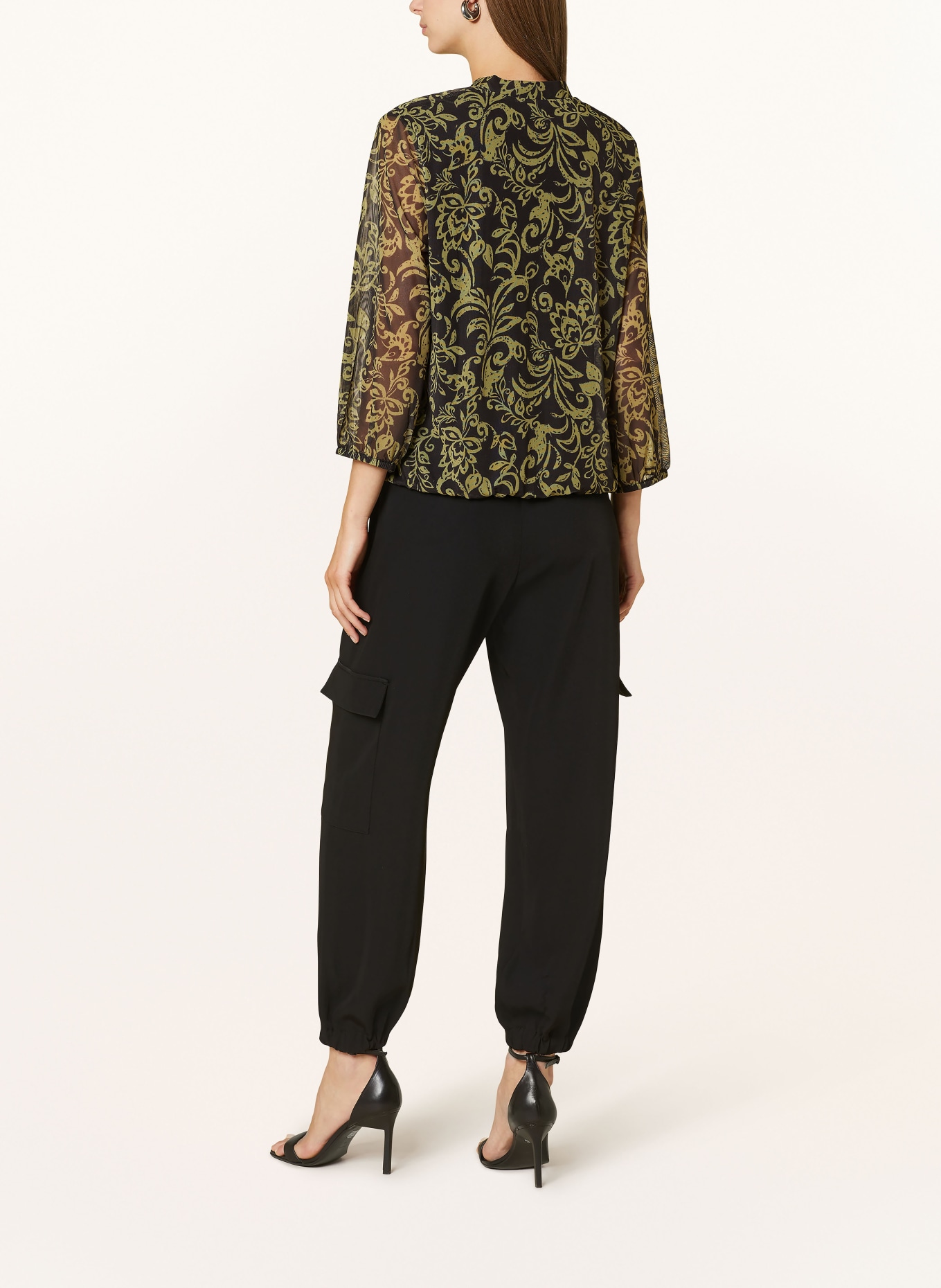 MORE & MORE Shirt blouse, Color: BLACK/ OLIVE (Image 3)