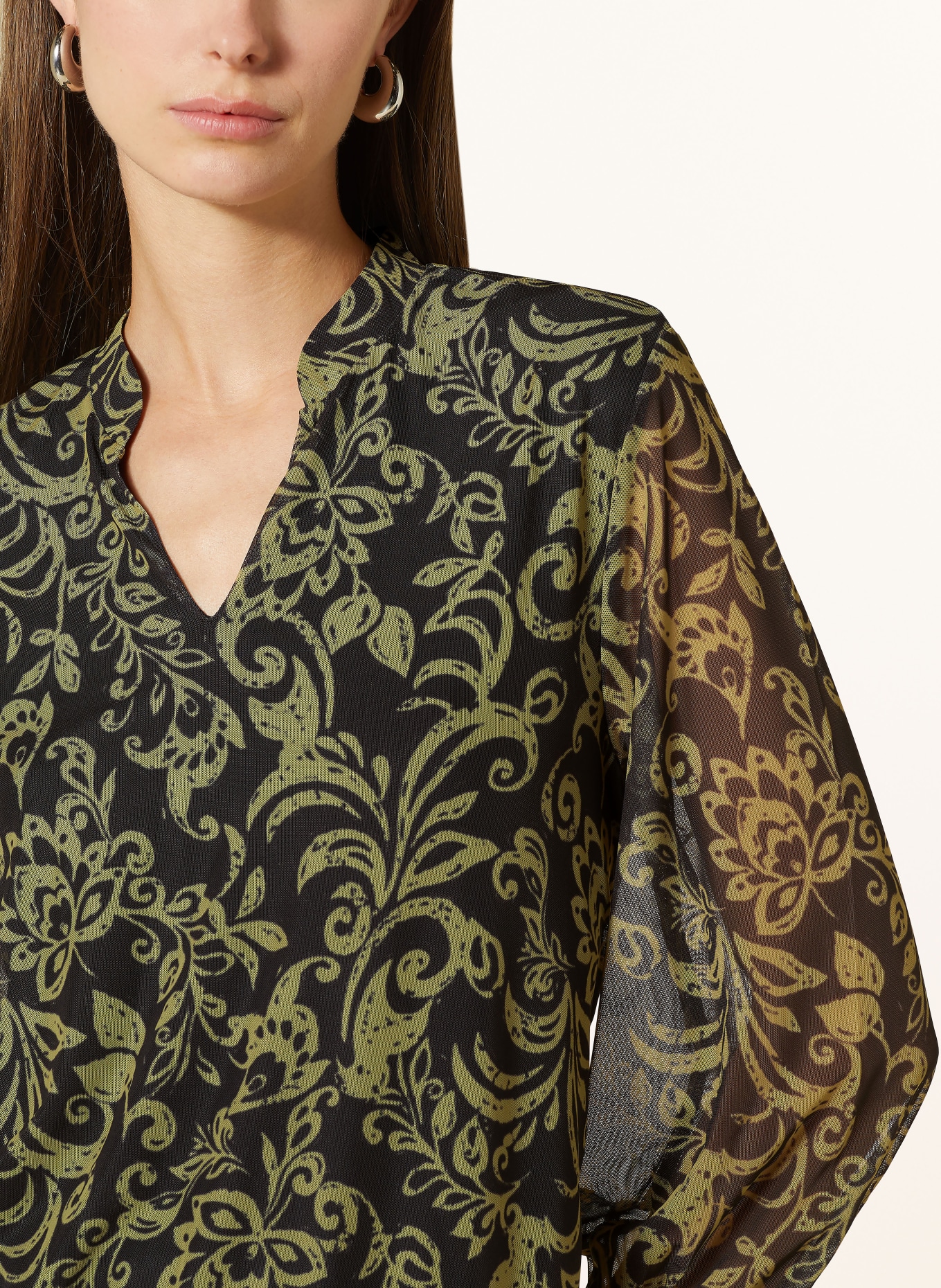 MORE & MORE Shirt blouse, Color: BLACK/ OLIVE (Image 4)