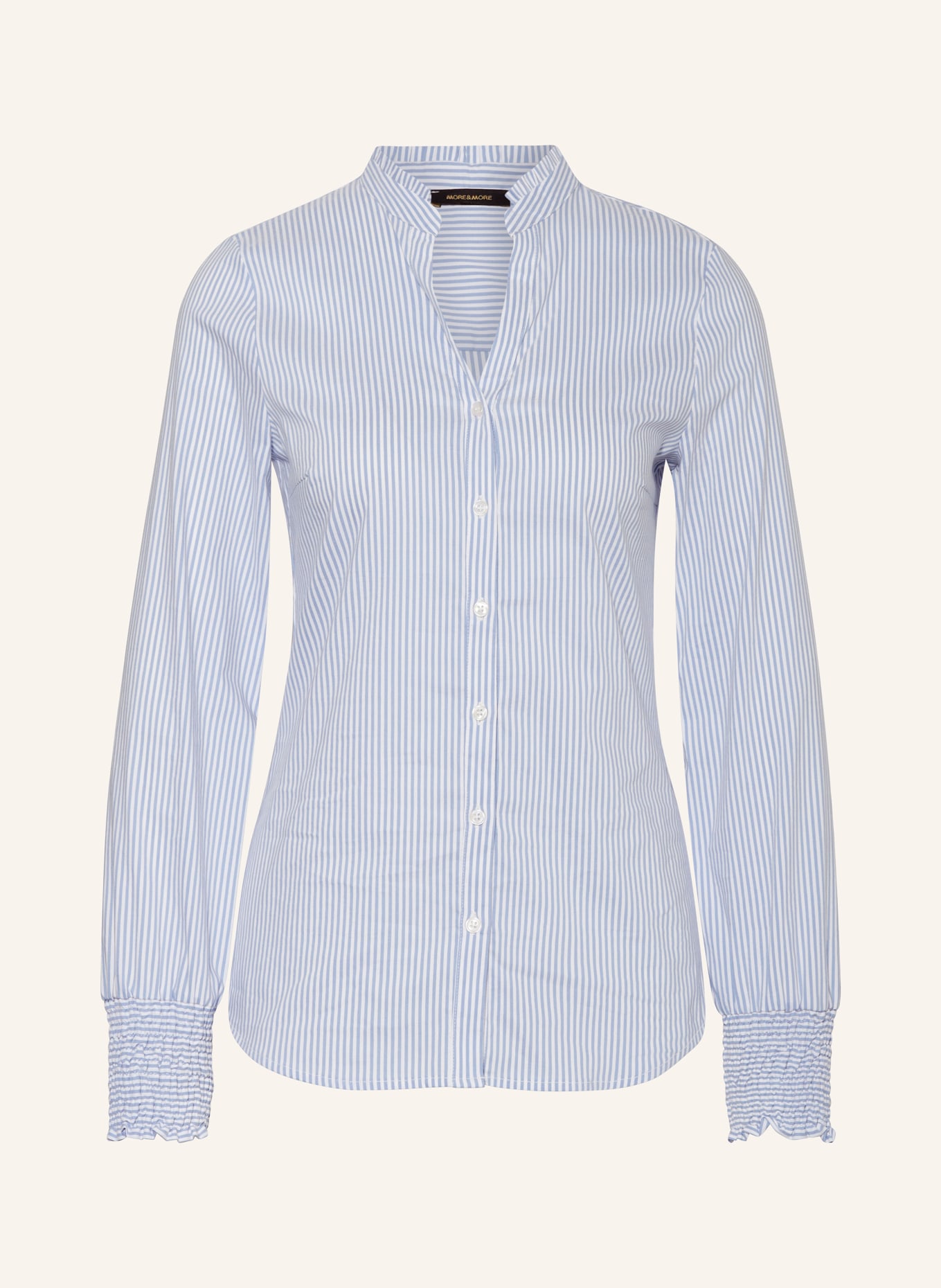 MORE & MORE Blouse, Color: LIGHT BLUE/ WHITE (Image 1)