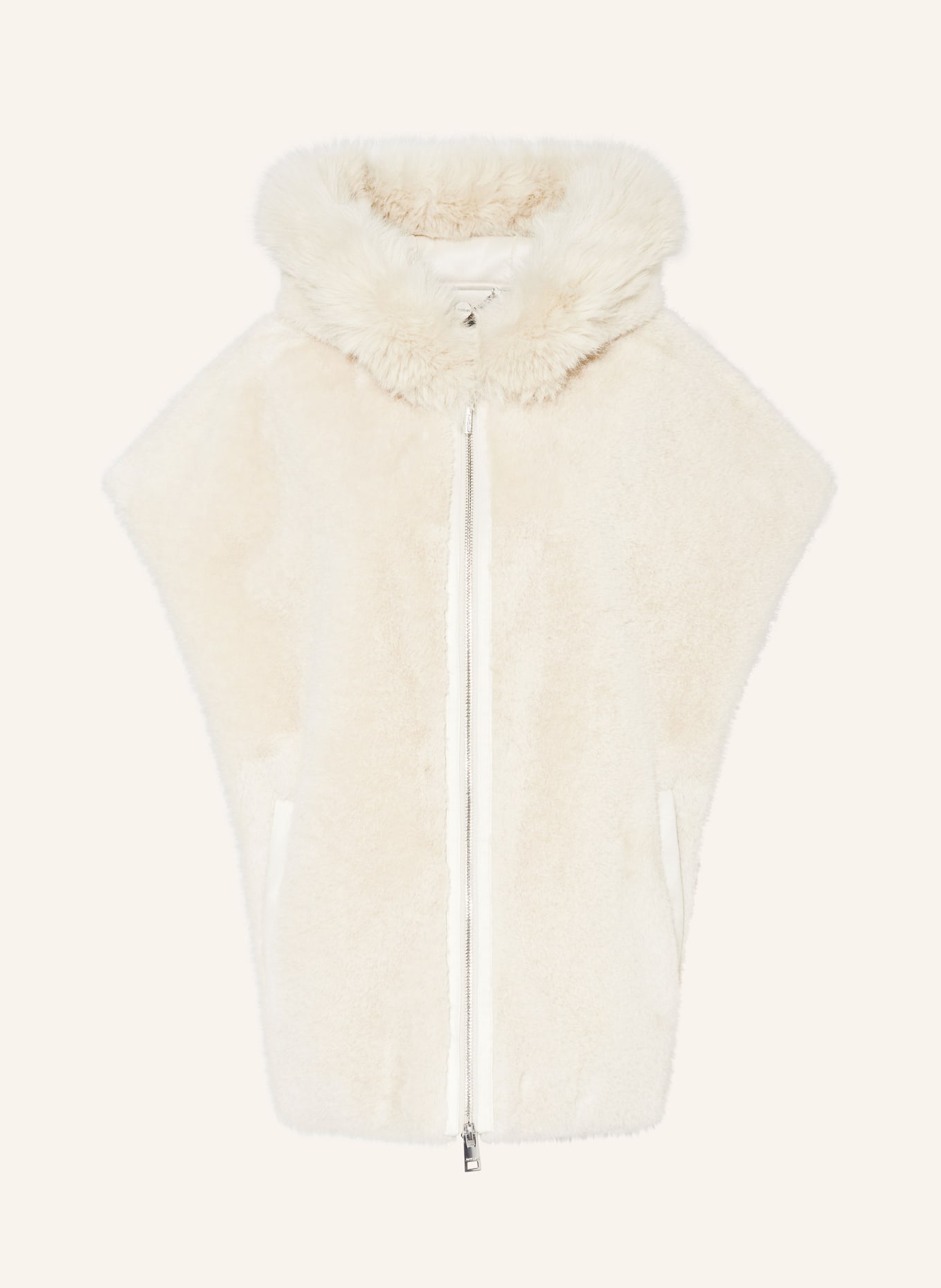 White fur vest on sale