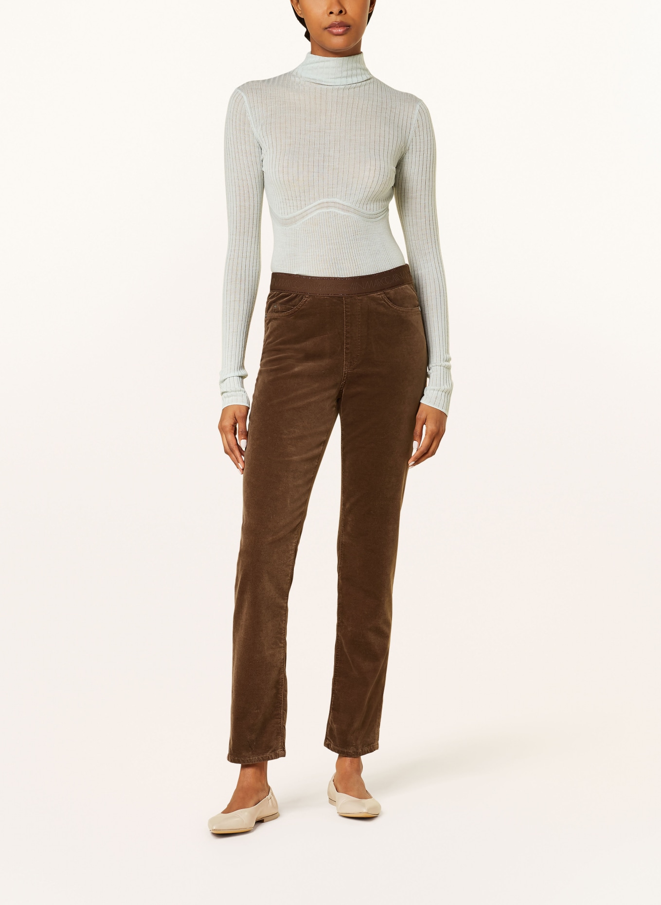 MARC CAIN Velvet pants SIENA, Color: DARK BROWN (Image 2)