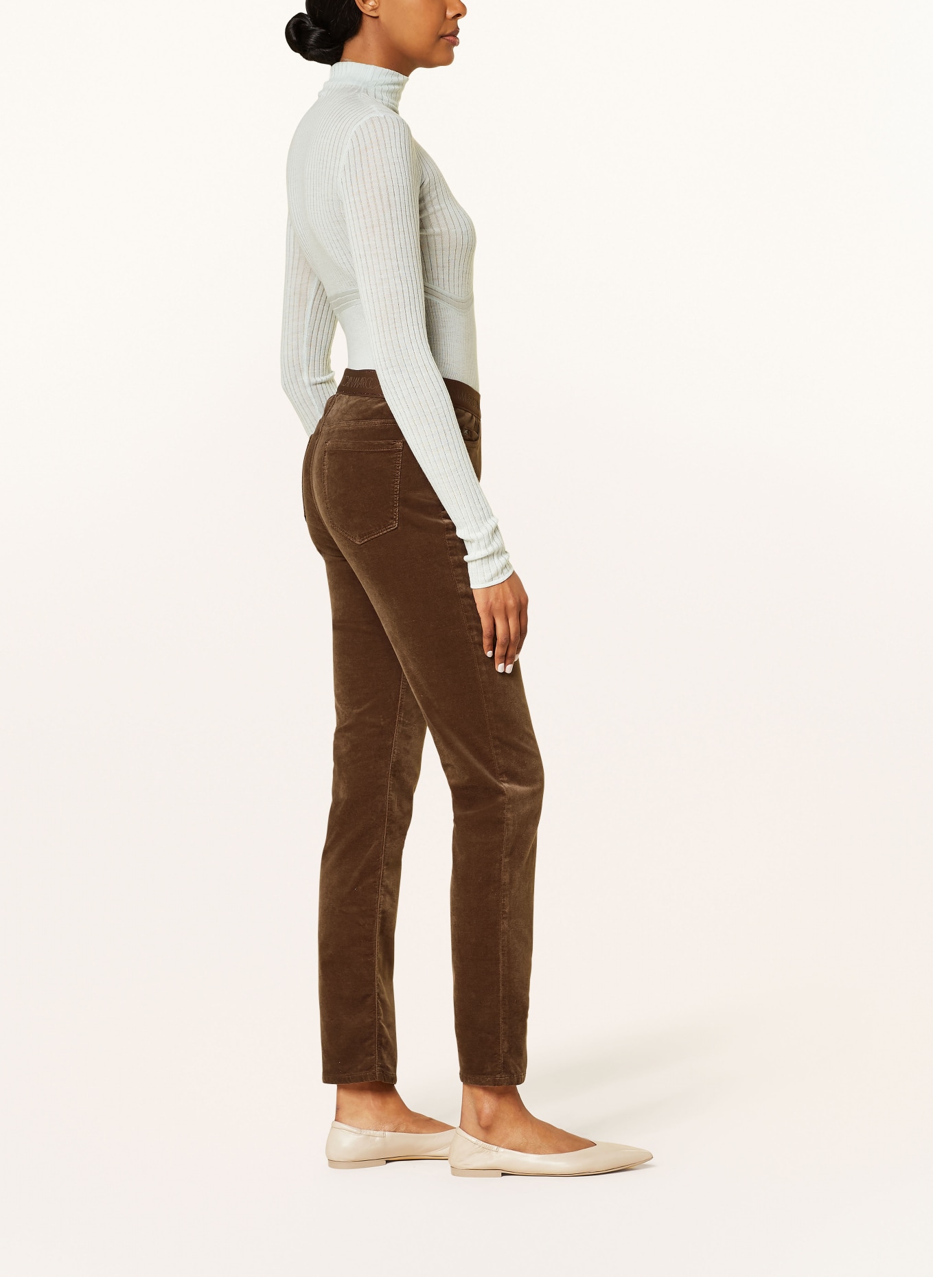 MARC CAIN Velvet pants SIENA, Color: DARK BROWN (Image 4)