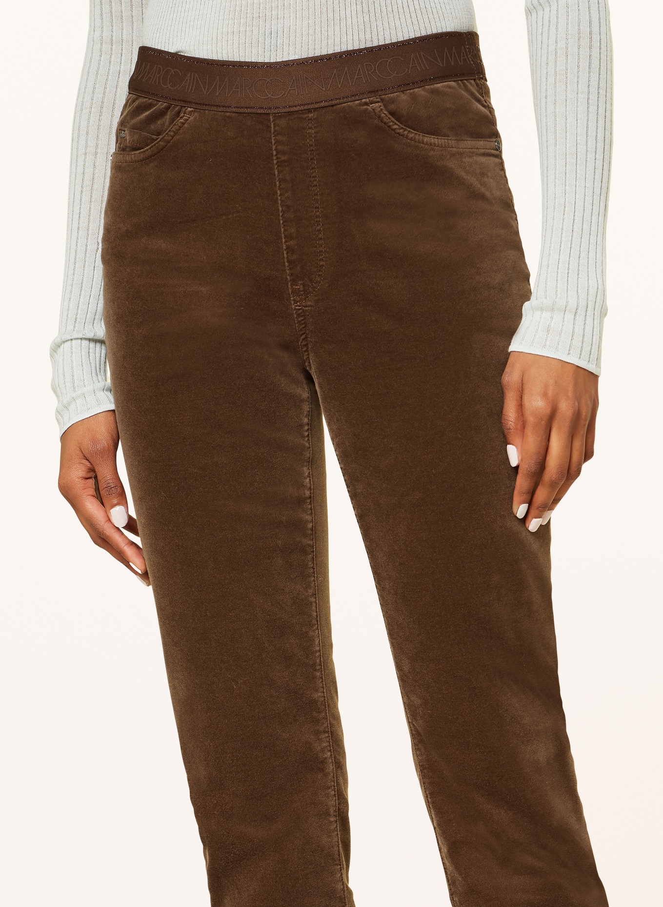 MARC CAIN Velvet pants SIENA, Color: DARK BROWN (Image 5)