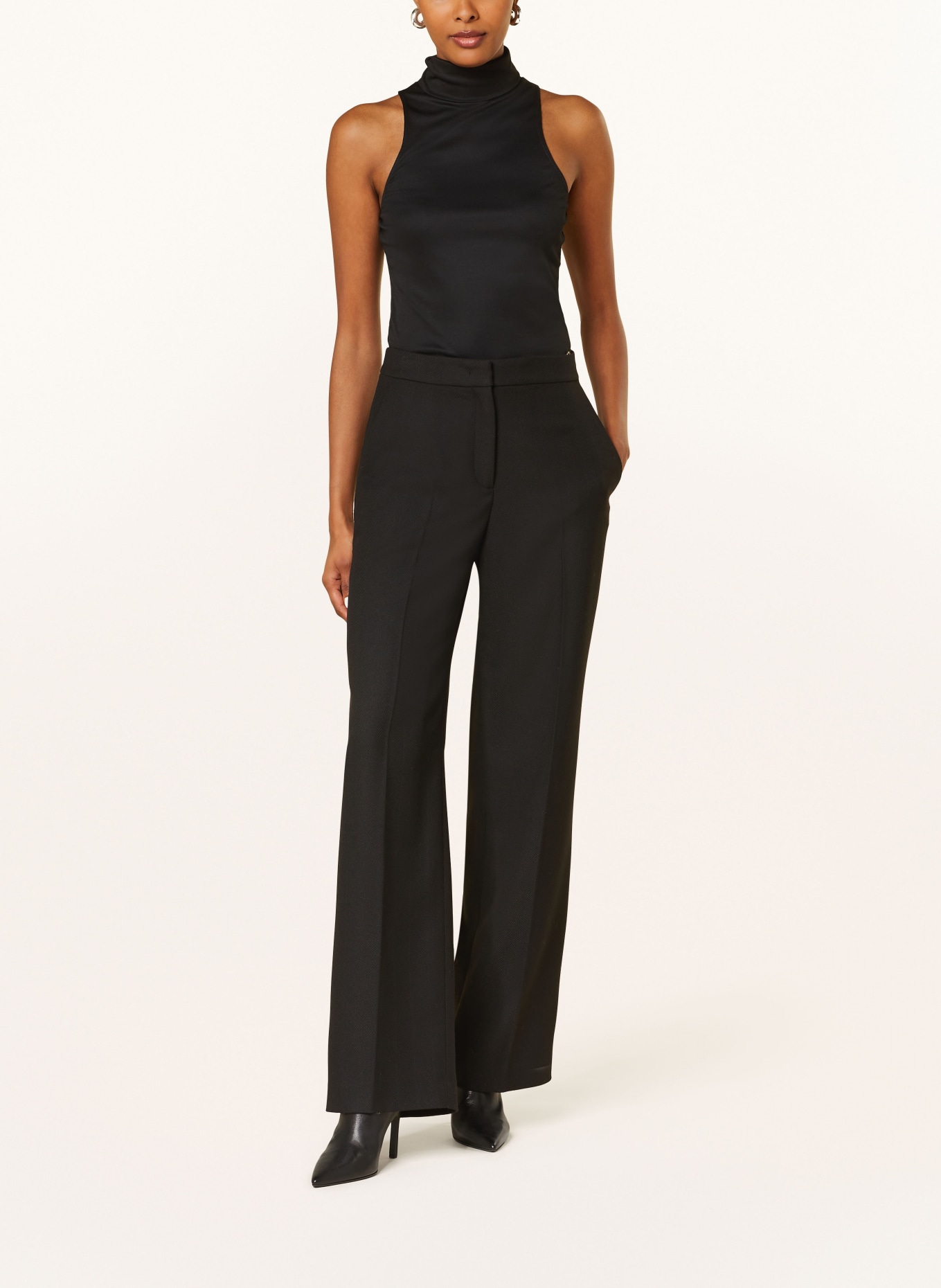 MARC CAIN Wide leg trousers WUKARI: BLACK