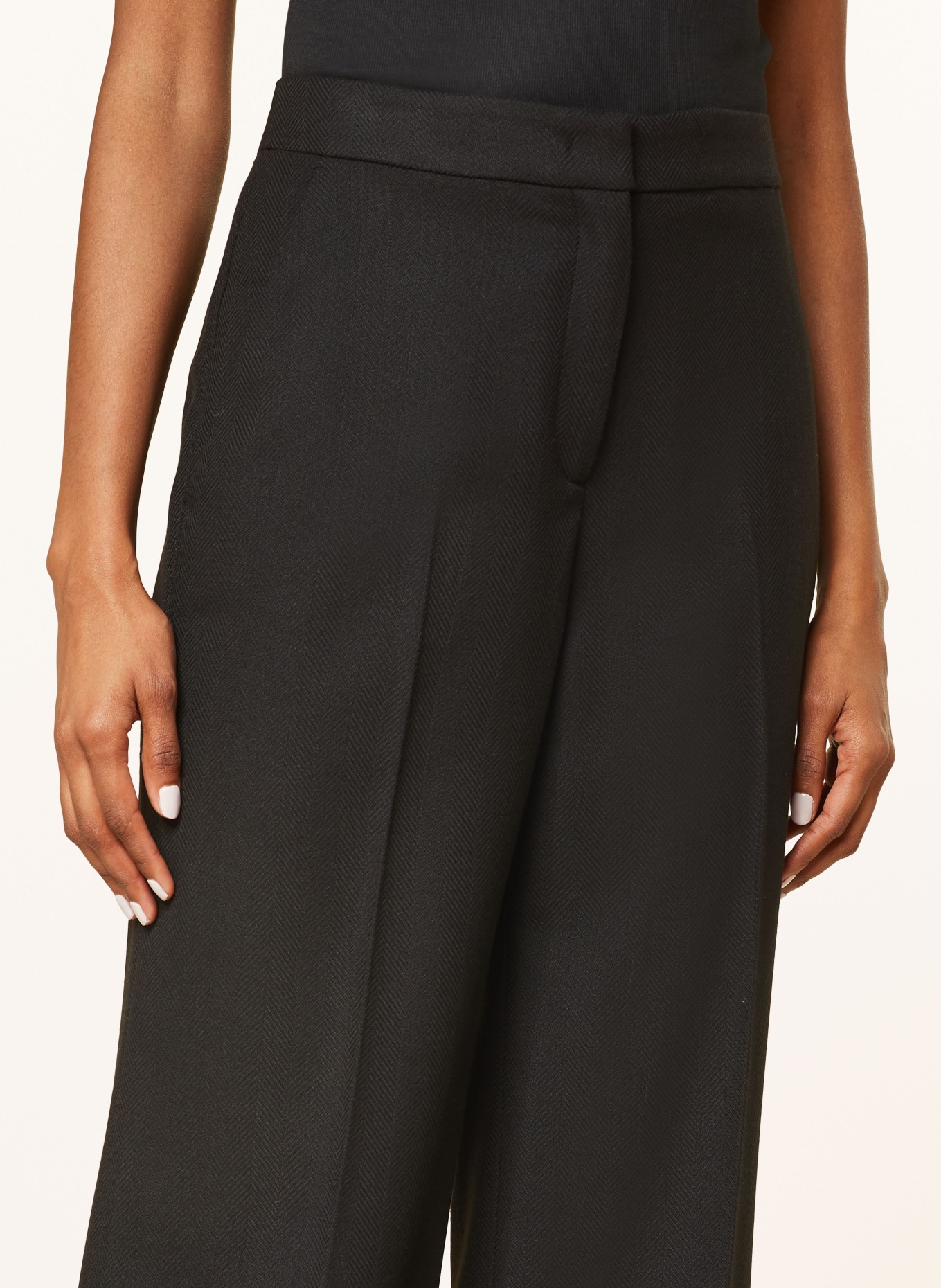 MARC CAIN Wide leg trousers WUKARI: BLACK