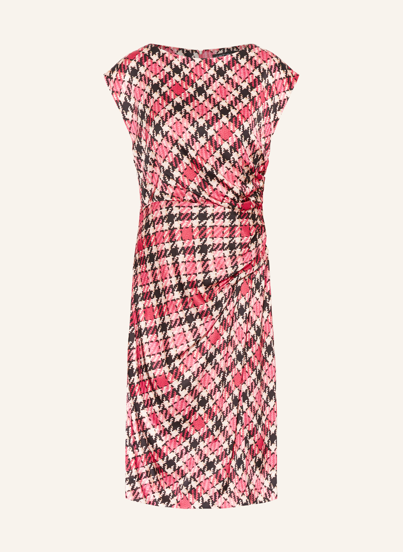 MARC CAIN Sukienka etui: MOCNORÓŻOWY / CZARNY / KREMOWY