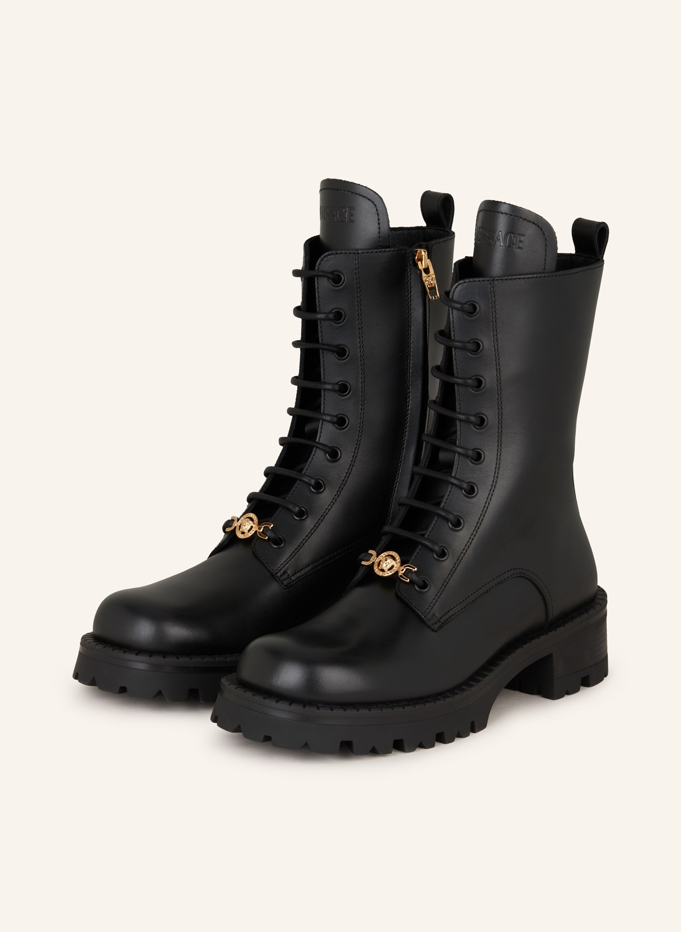 VERSACE Lace-up boots, Color: BLACK (Image 1)