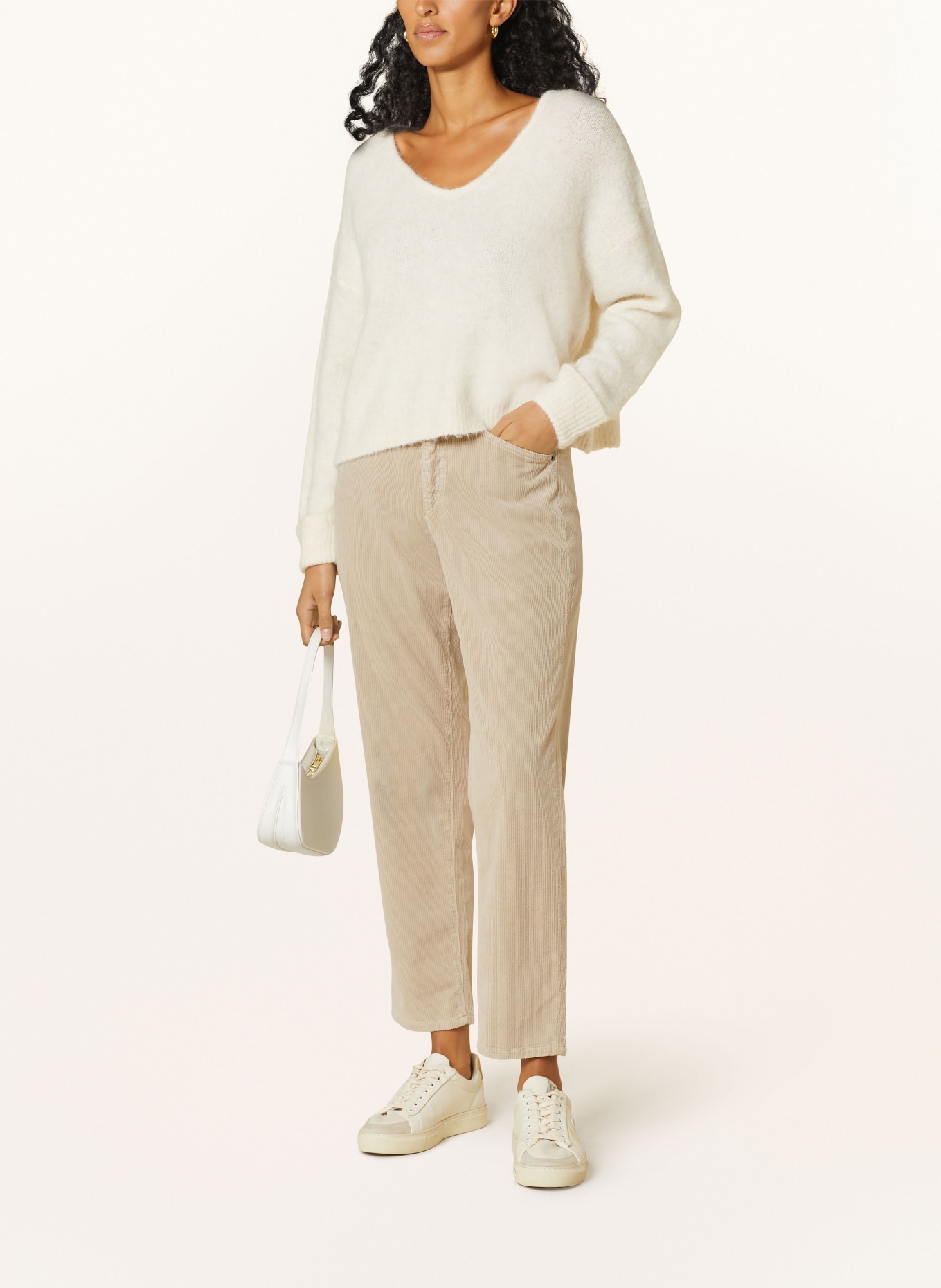 MARC CAIN 7/8 trousers in corduroy, Color: 646 warm stone (Image 2)