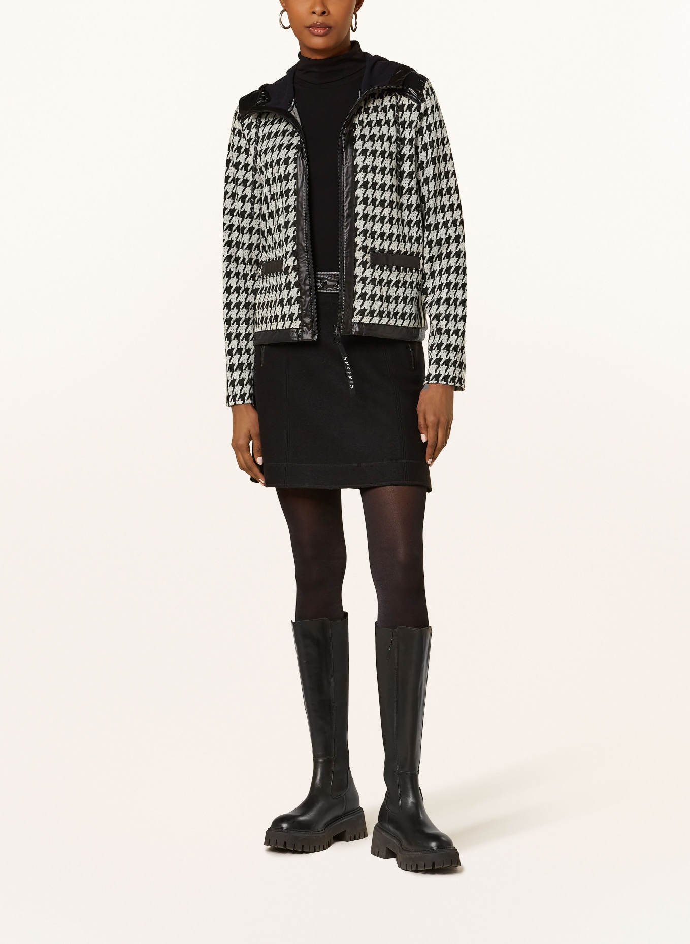 MARC CAIN Sweatjacke: 910 black and white