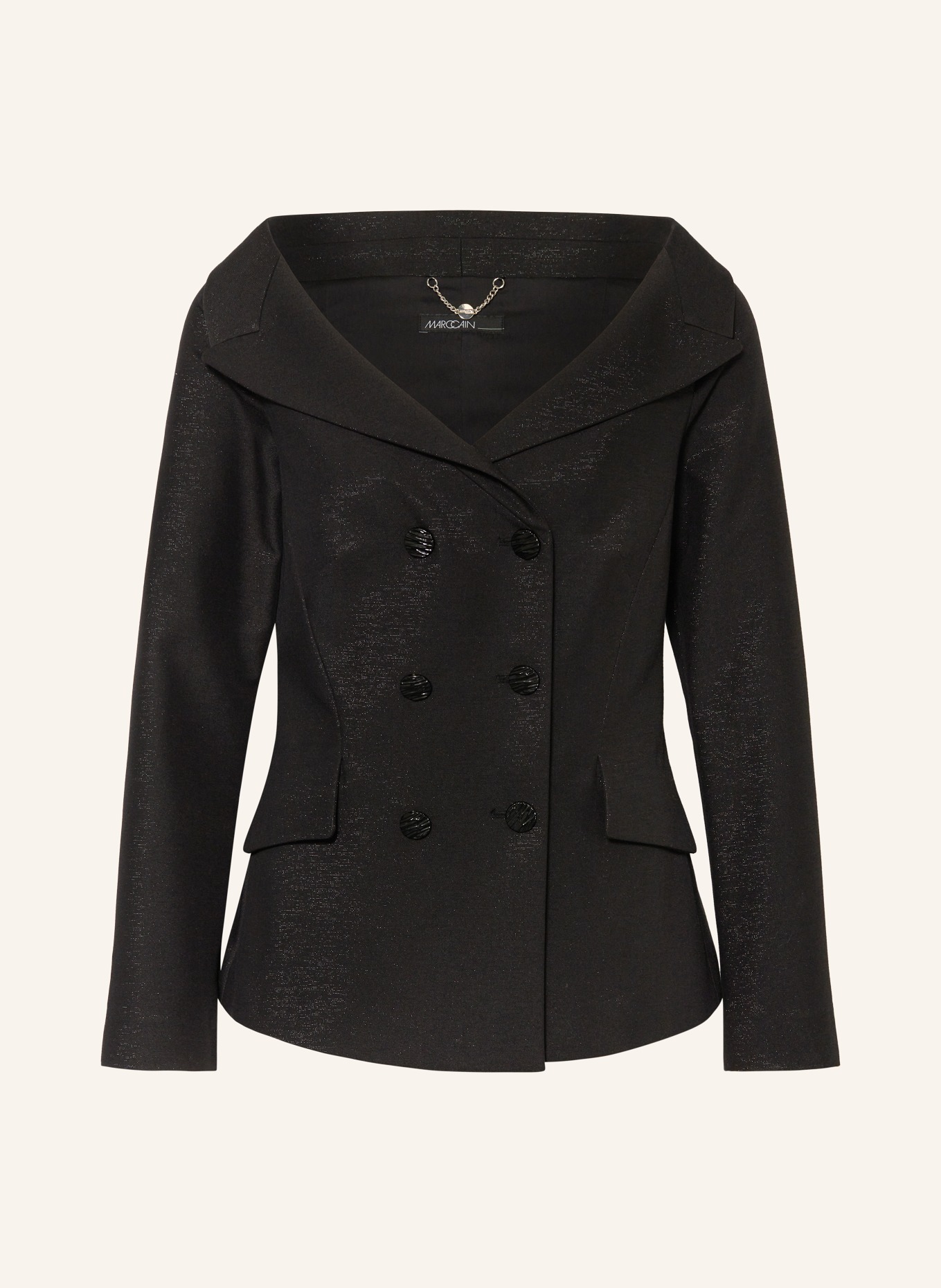 MARC CAIN Blazer with glitter thread, Color: 900 BLACK (Image 1)