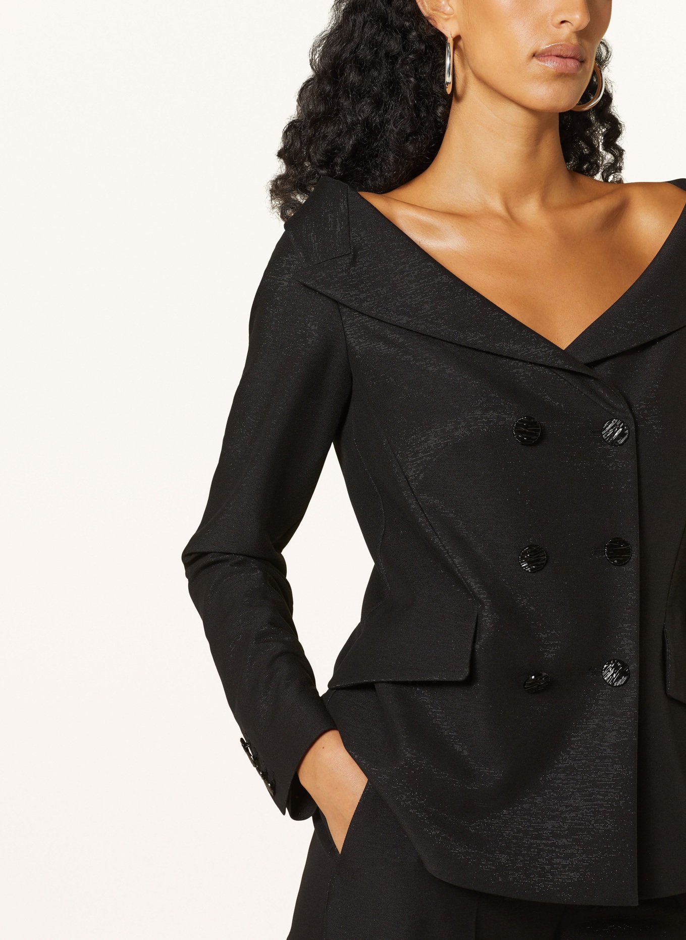 MARC CAIN Blazer with glitter thread, Color: 900 BLACK (Image 4)