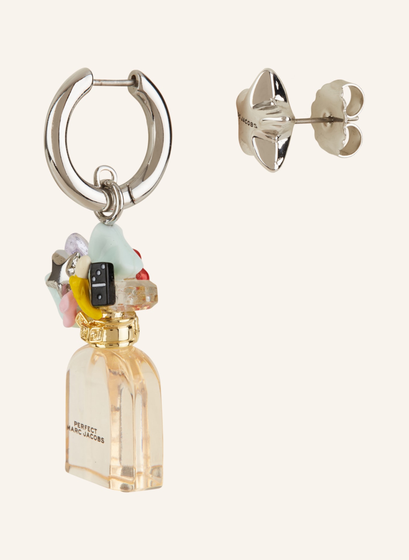 MARC JACOBS Earrings MINI ICON PERFECT, Color: SILVER/ PINK (Image 1)