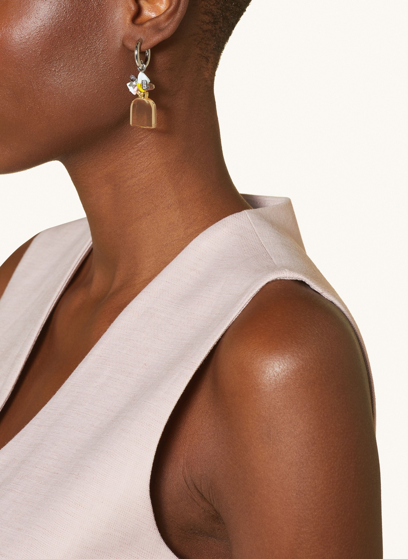 MARC JACOBS Earrings MINI ICON PERFECT, Color: SILVER/ PINK (Image 4)