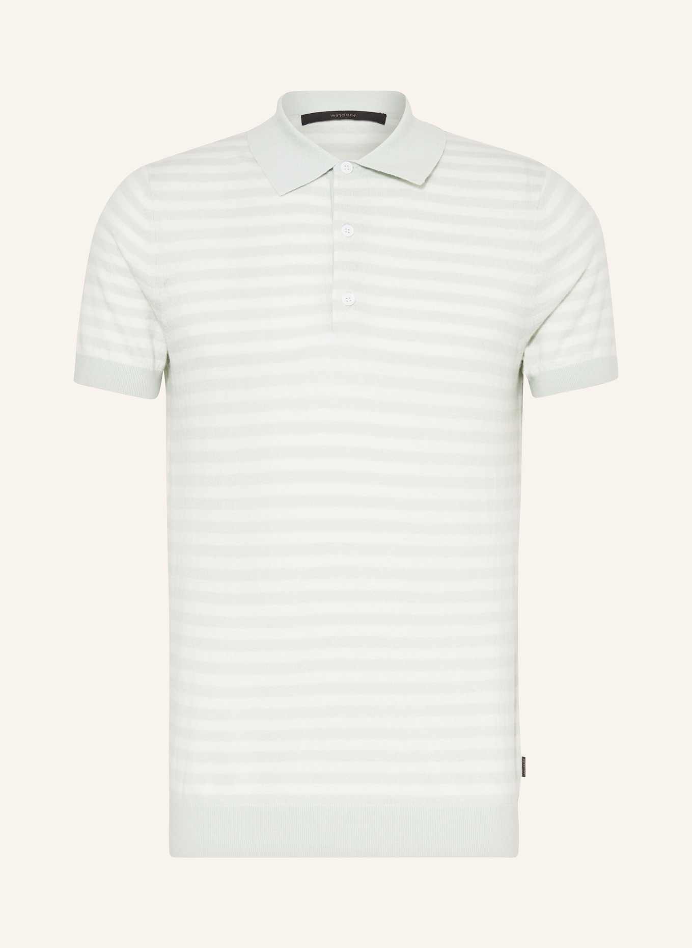 windsor. Knitted polo shirt with cashmere, Color: MINT/ CREAM (Image 1)