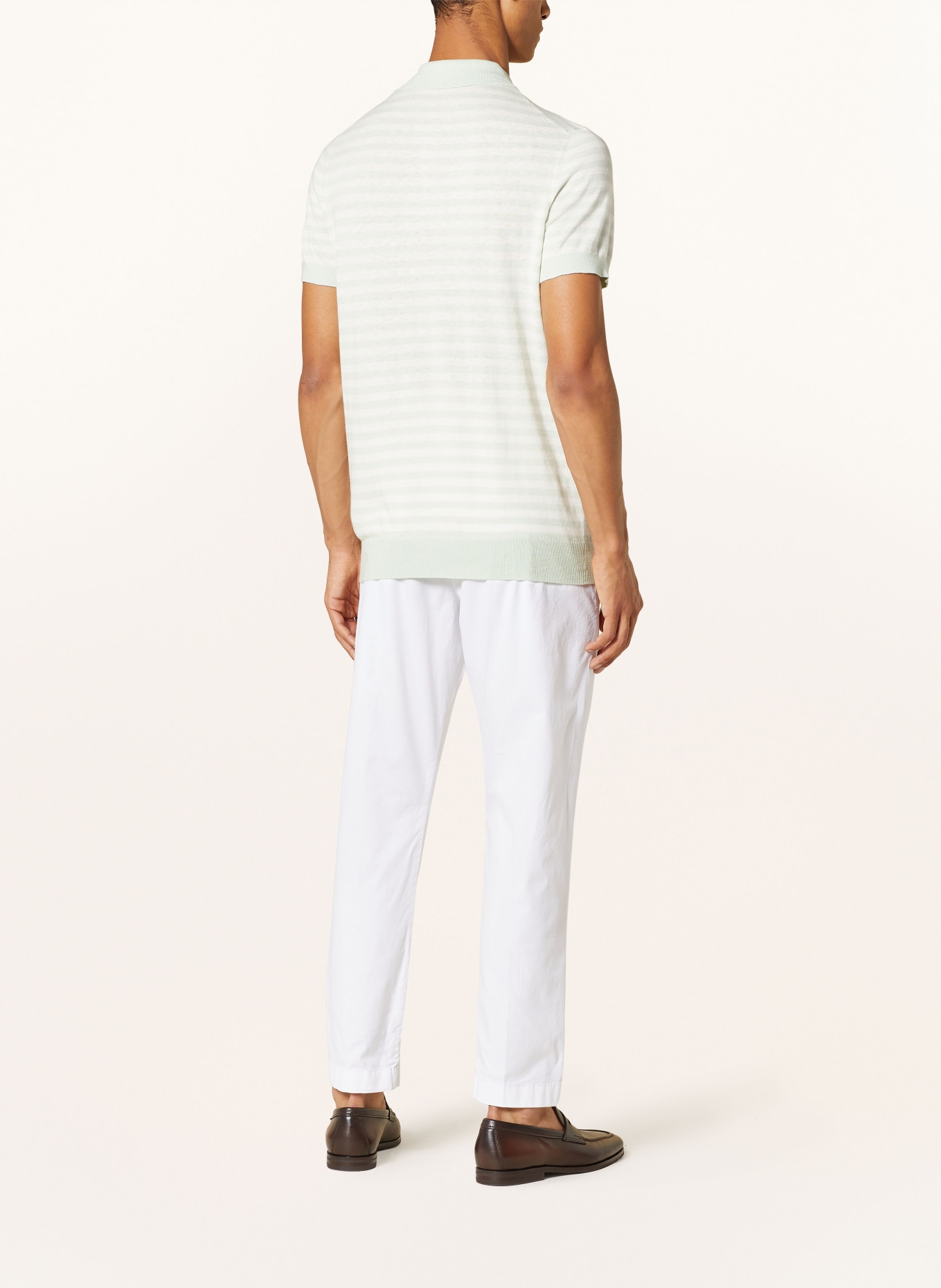 windsor. Knitted polo shirt with cashmere, Color: MINT/ CREAM (Image 3)