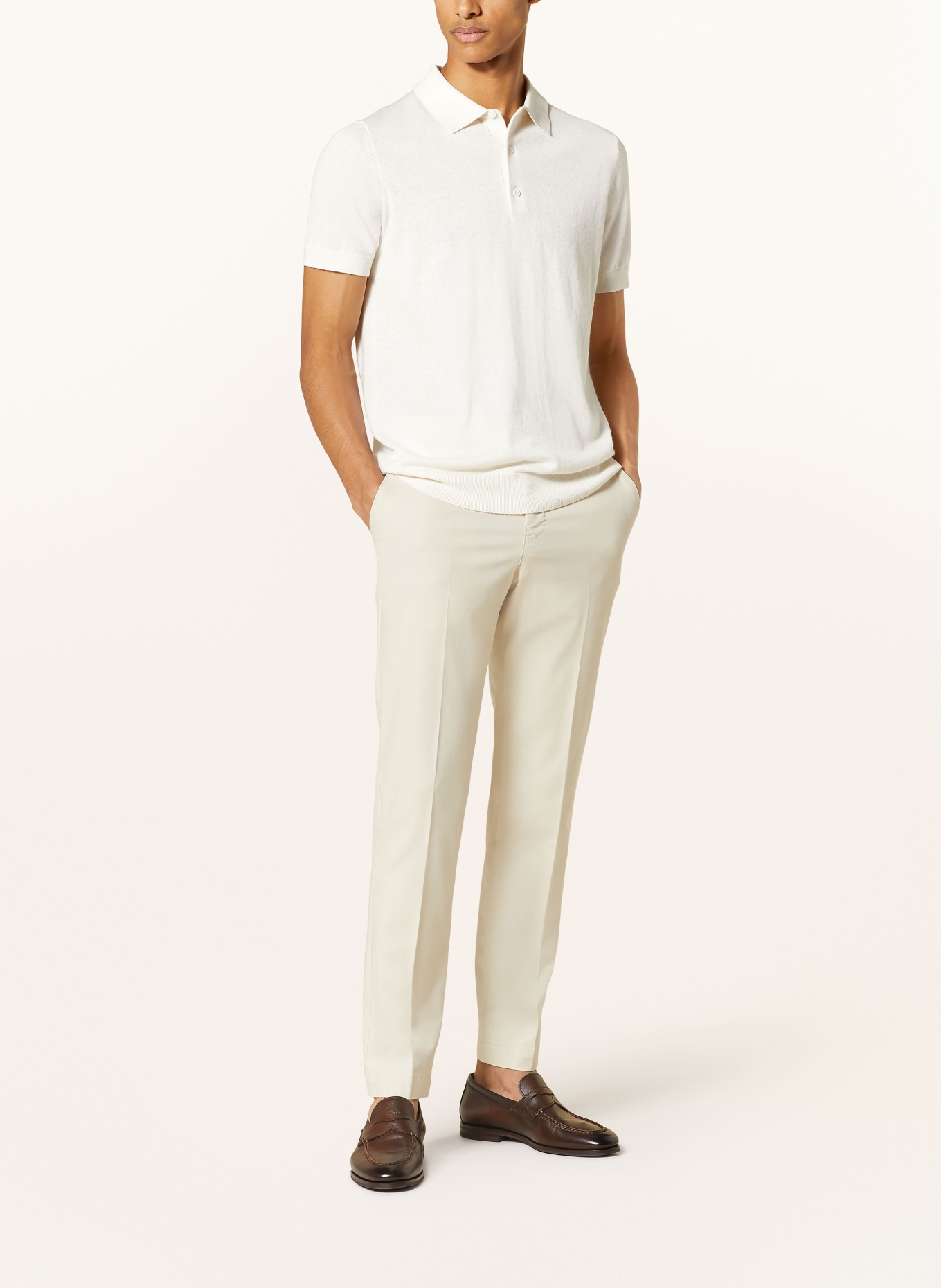 windsor. Knitted polo shirt with cashmere, Color: WHITE (Image 2)