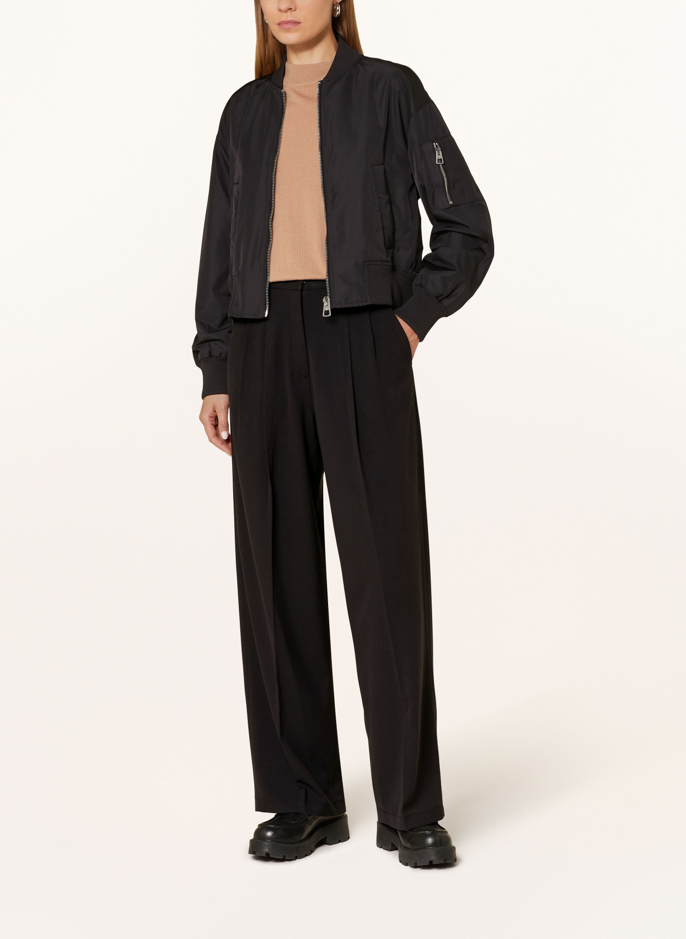 darling harbour Wide leg trousers, Color: BLACK (Image 2)