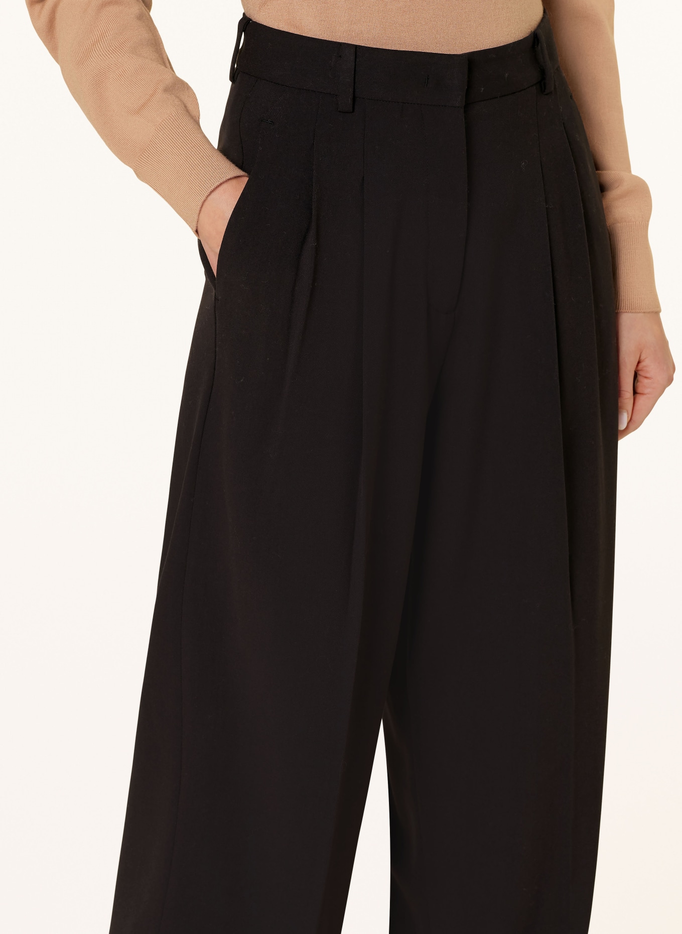 darling harbour Wide leg trousers, Color: BLACK (Image 5)