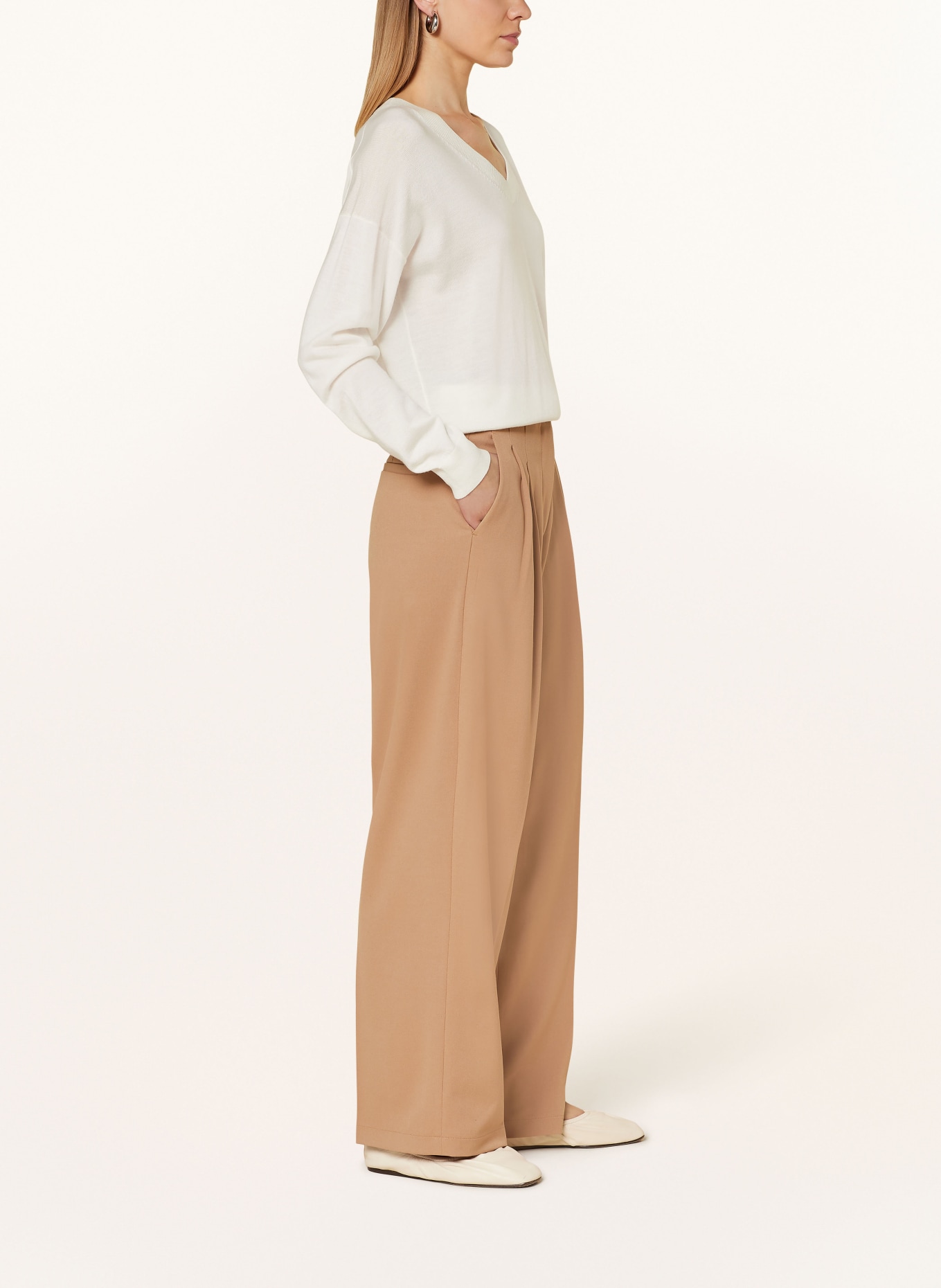 darling harbour Wide leg trousers, Color: CAMEL (Image 4)