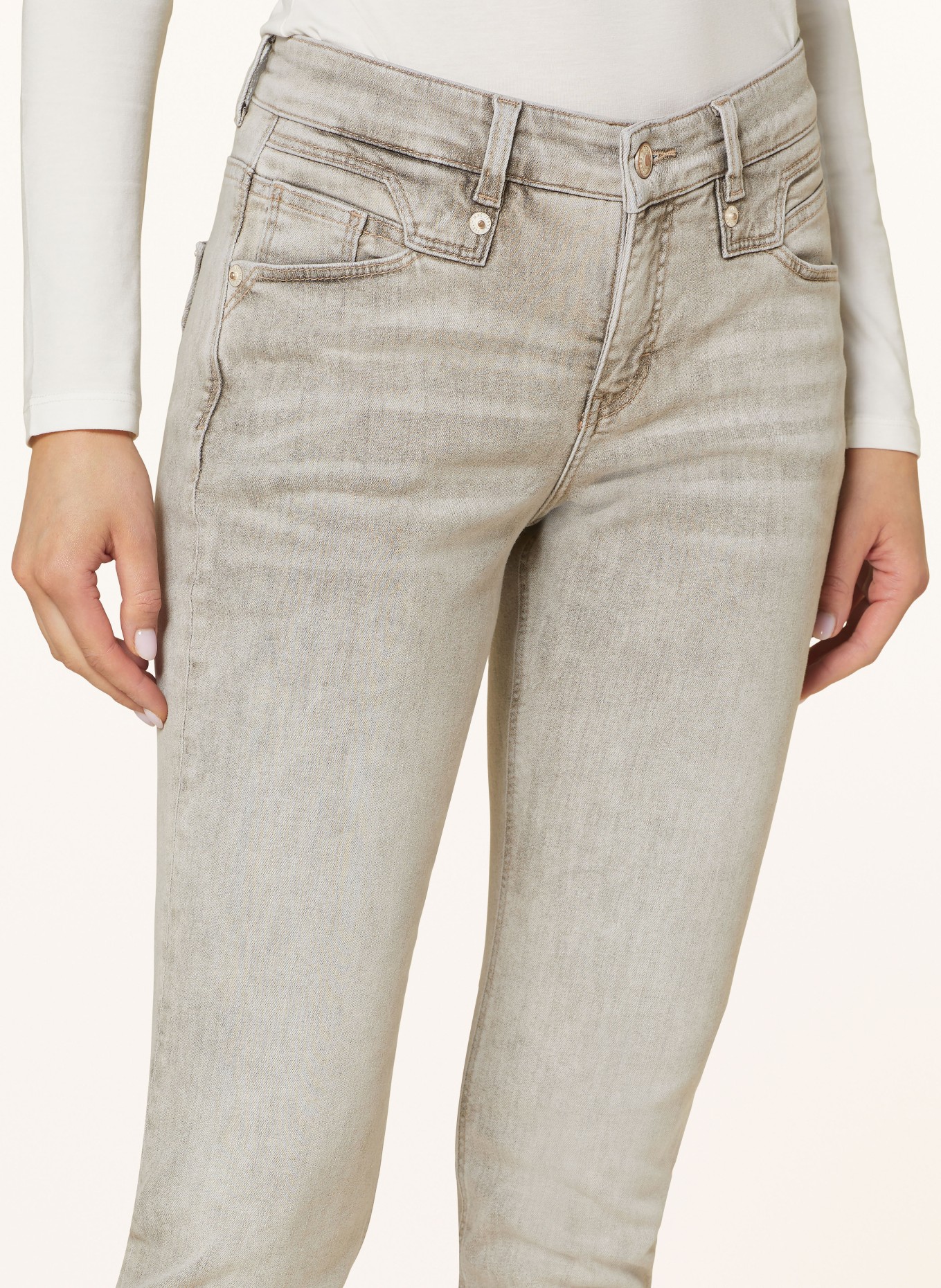 MAC Jeansy RICH SLIM: D092 beige colored wash