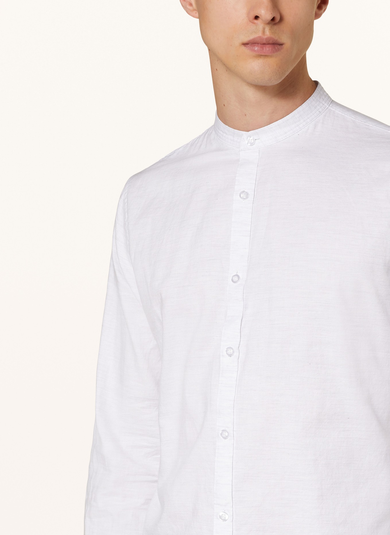 NOWADAYS Shirt regular fit with stand-up collar, Color: LIGHT GRAY (Image 4)