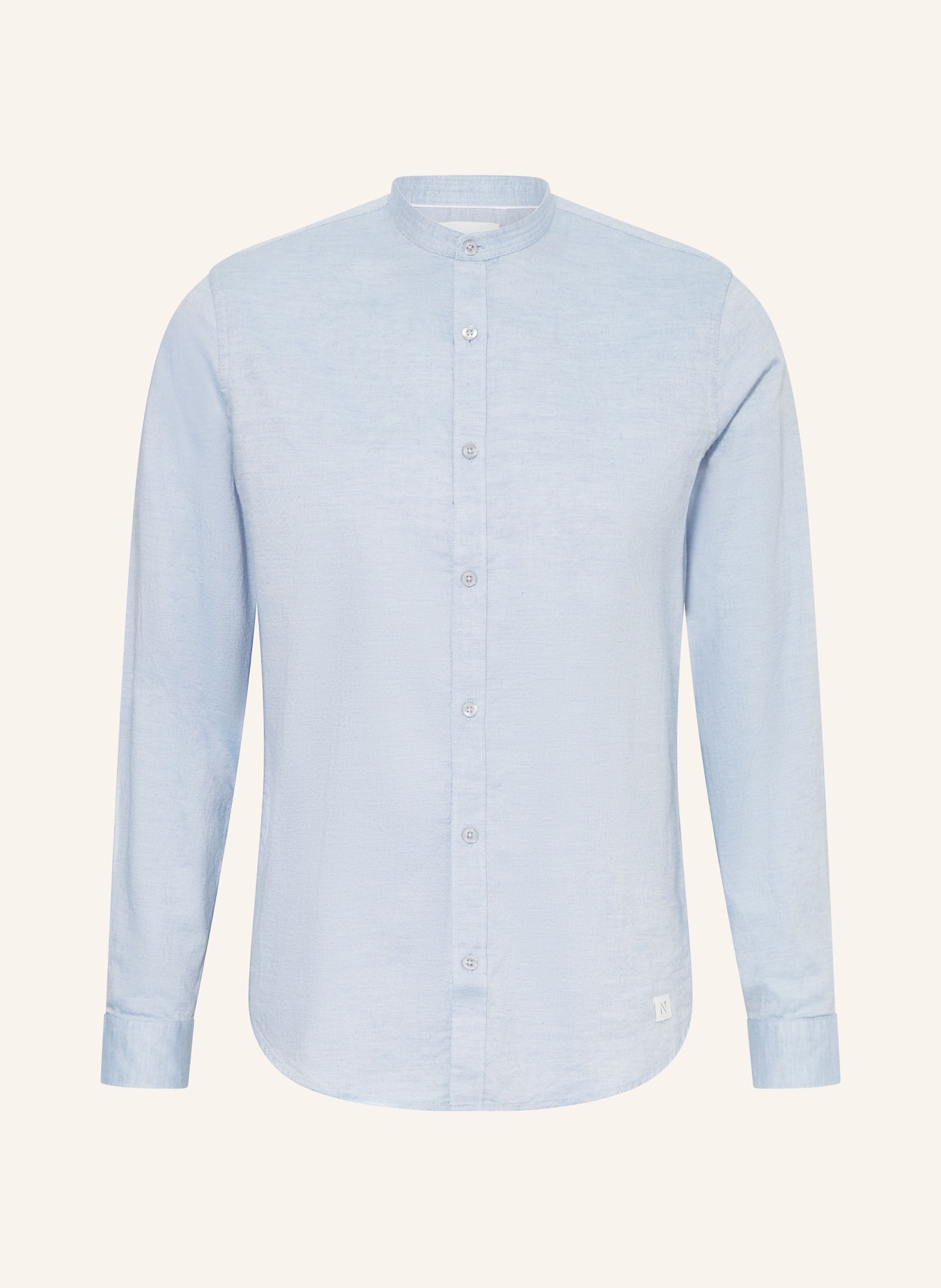 NOWADAYS Shirt regular fit with stand-up collar, Color: LIGHT BLUE (Image 1)