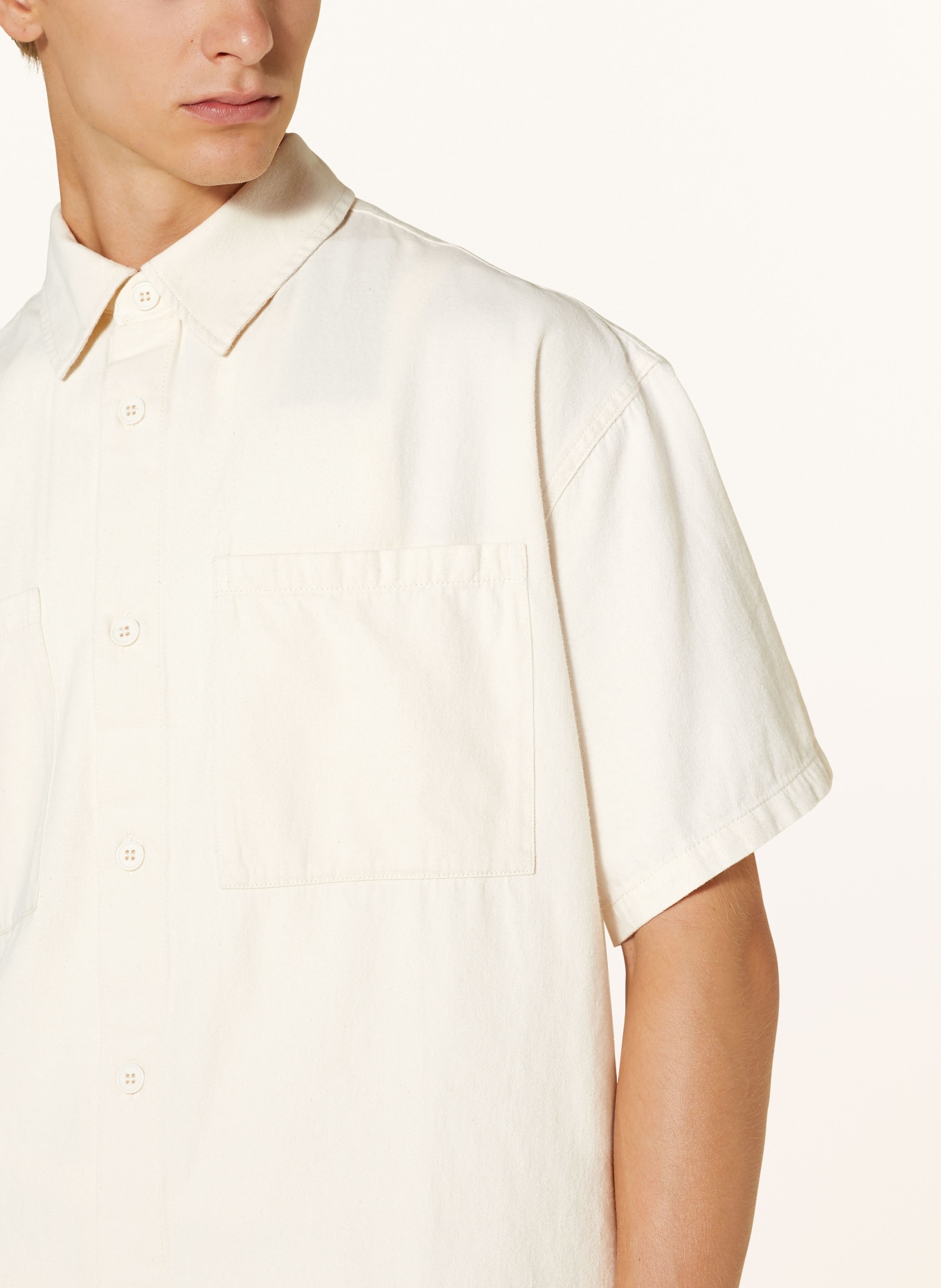 American Vintage Short sleeve shirt comfort fit, Color: ECRU (Image 4)