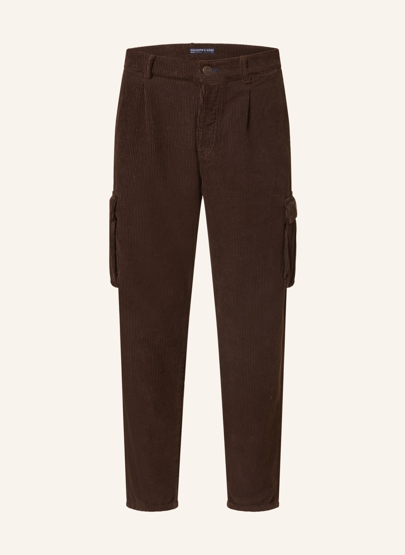 COLOURS & SONS Cargohose Relaxed Fit aus Cord: DUNKELBRAUN