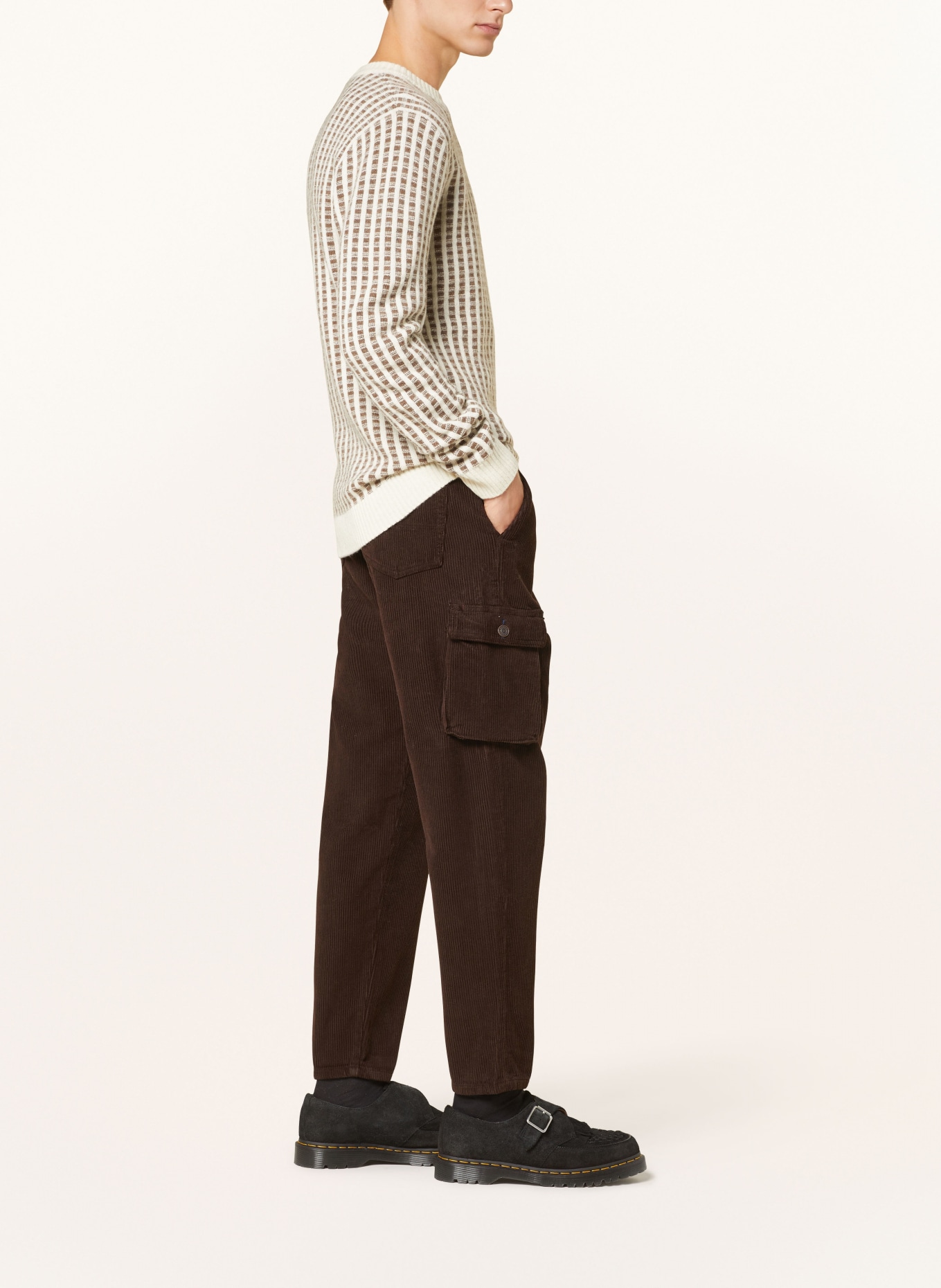 COLOURS & SONS Cargohose Relaxed Fit aus Cord: DUNKELBRAUN