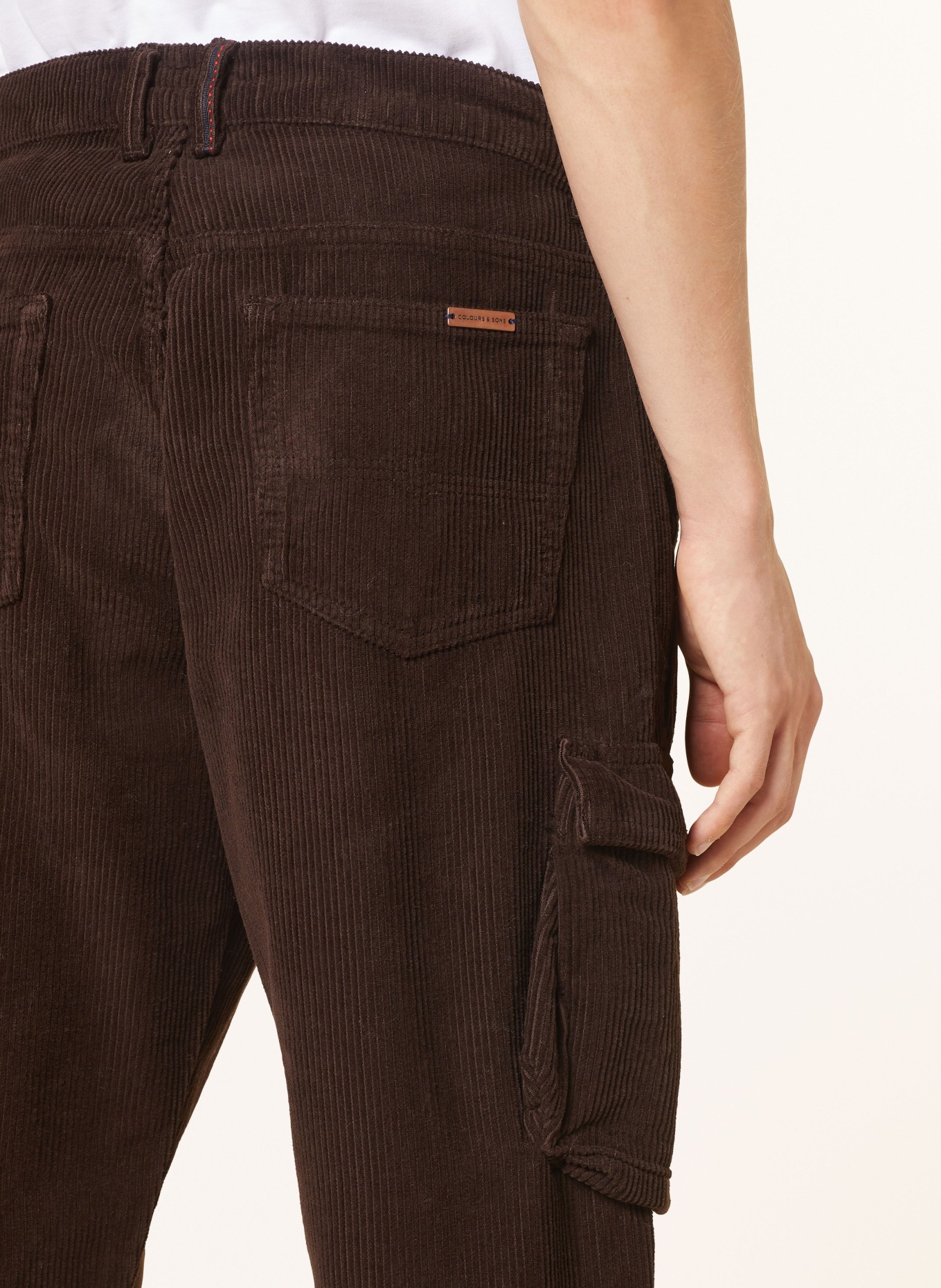 COLOURS & SONS Cargohose Relaxed Fit aus Cord: DUNKELBRAUN
