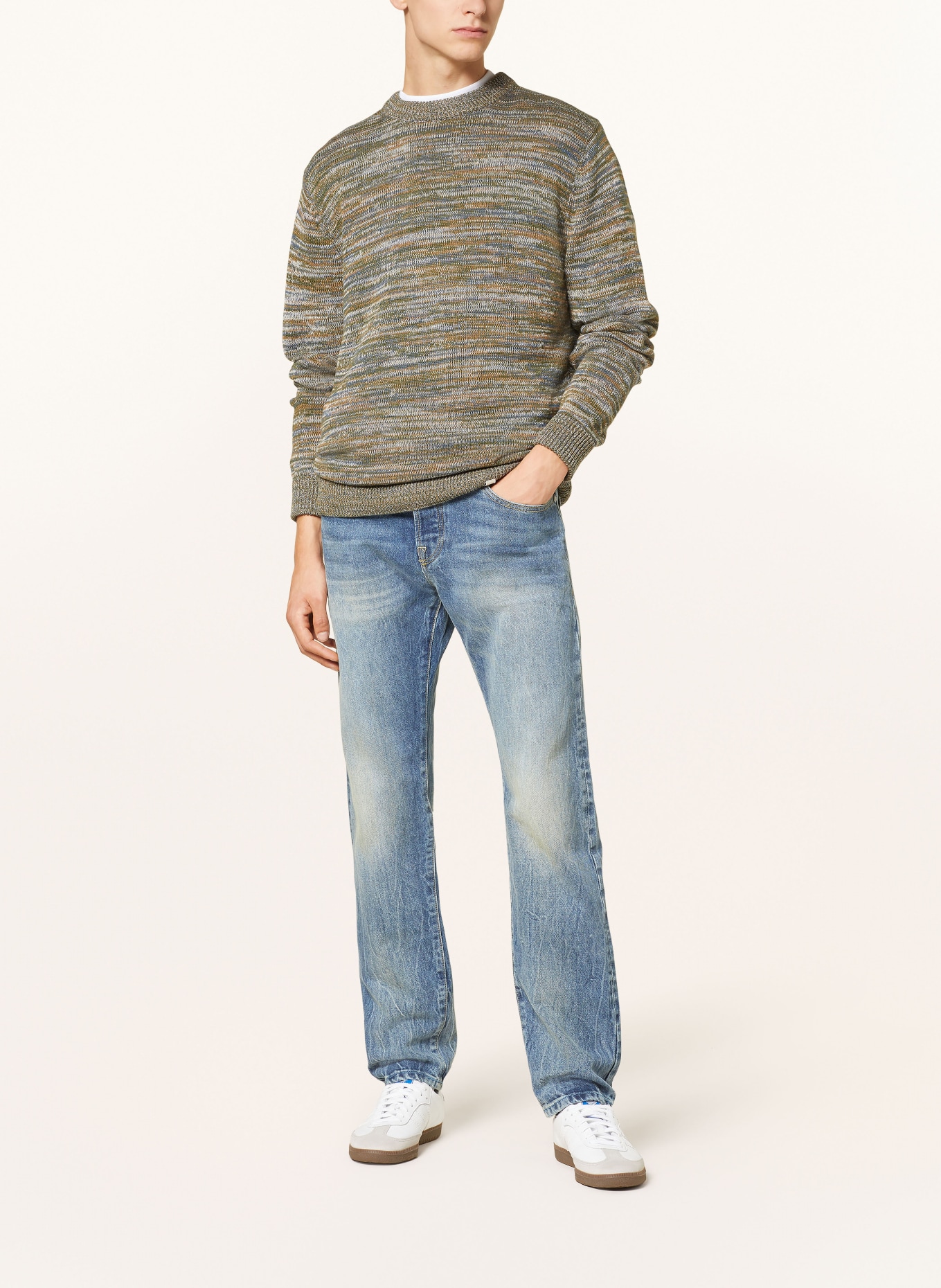 COLOURS & SONS Pullover: PETROL / GRÜN / BRAUN