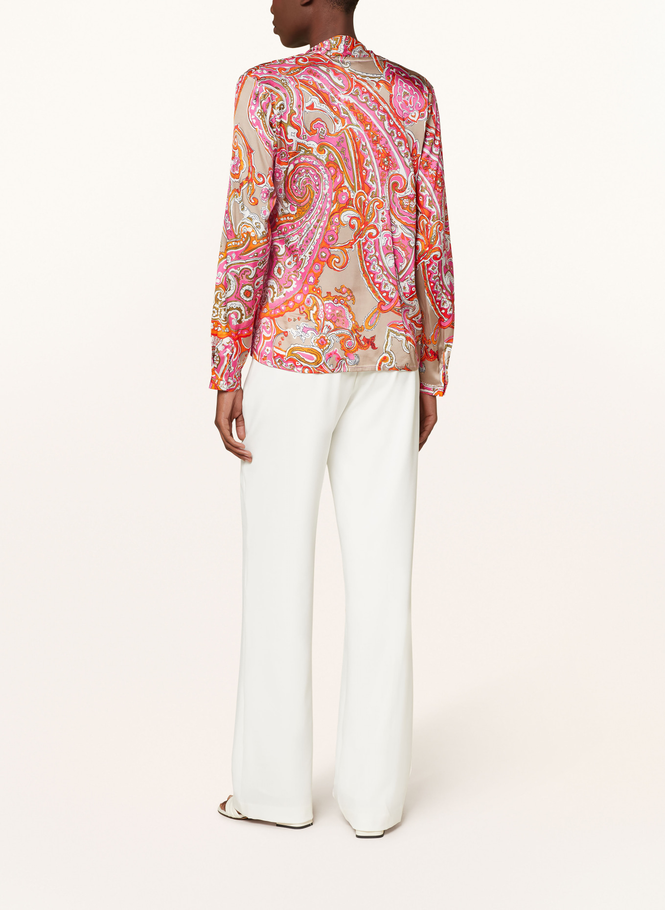 TONNO & PANNA Shirt blouse in satin, Color: PINK/ ORANGE/ BEIGE (Image 3)