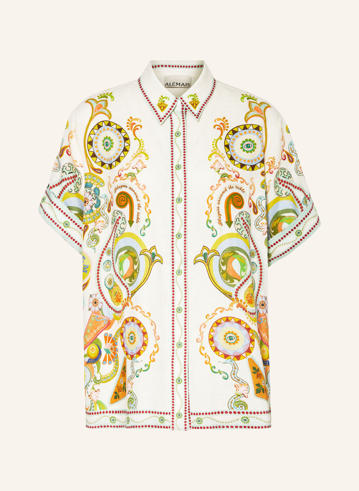 ALÉMAIS Shirt blouse PINBALL made of linen, Color: DARK YELLOW/ ORANGE/ CREAM (Image 1)