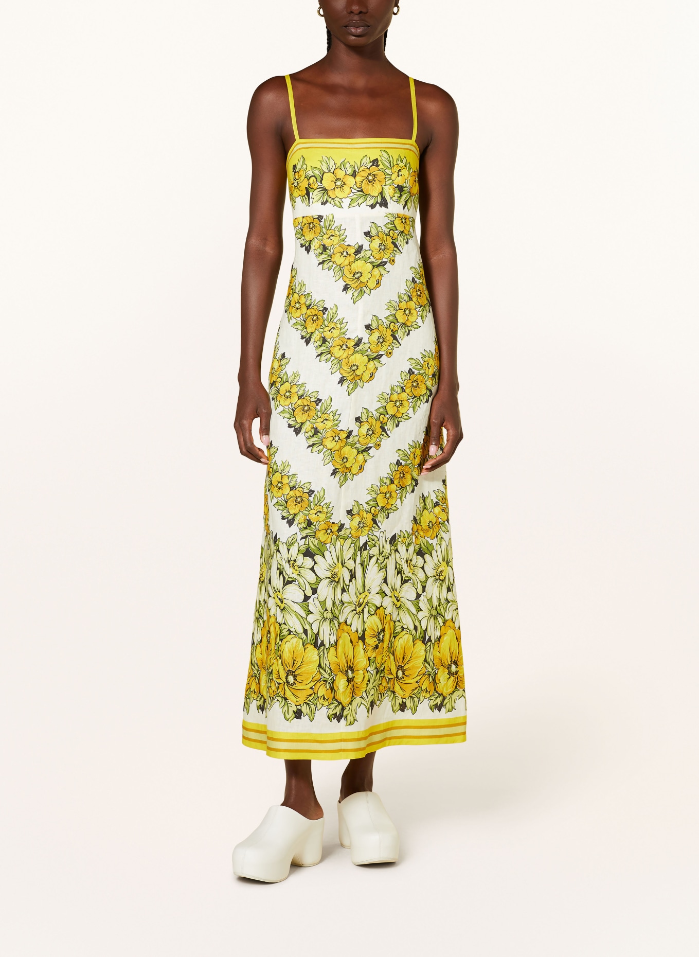 ALÉMAIS Linen dress GISELA, Color: YELLOW/ GREEN/ CREAM (Image 2)