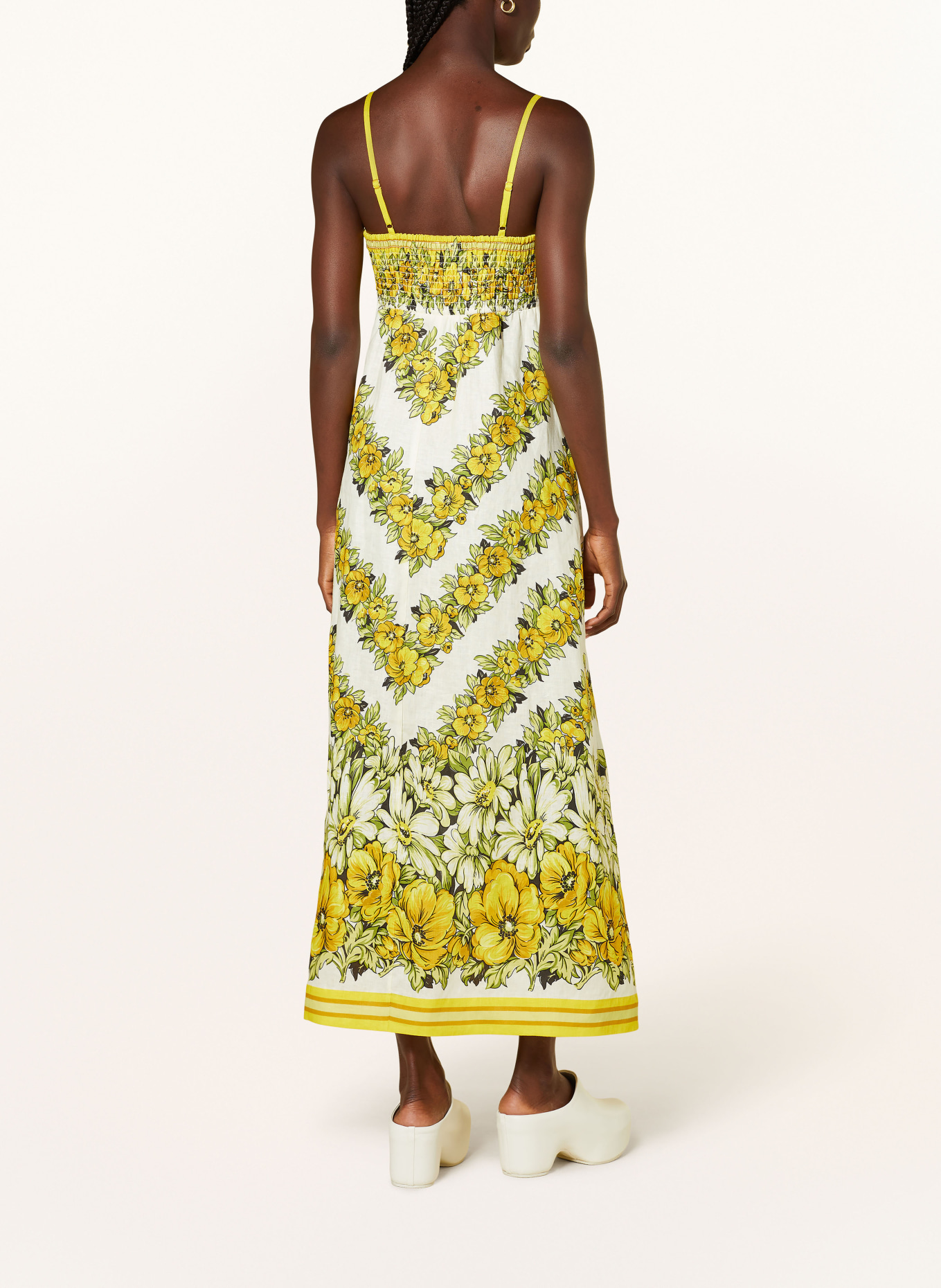 ALÉMAIS Linen dress GISELA, Color: YELLOW/ GREEN/ CREAM (Image 3)