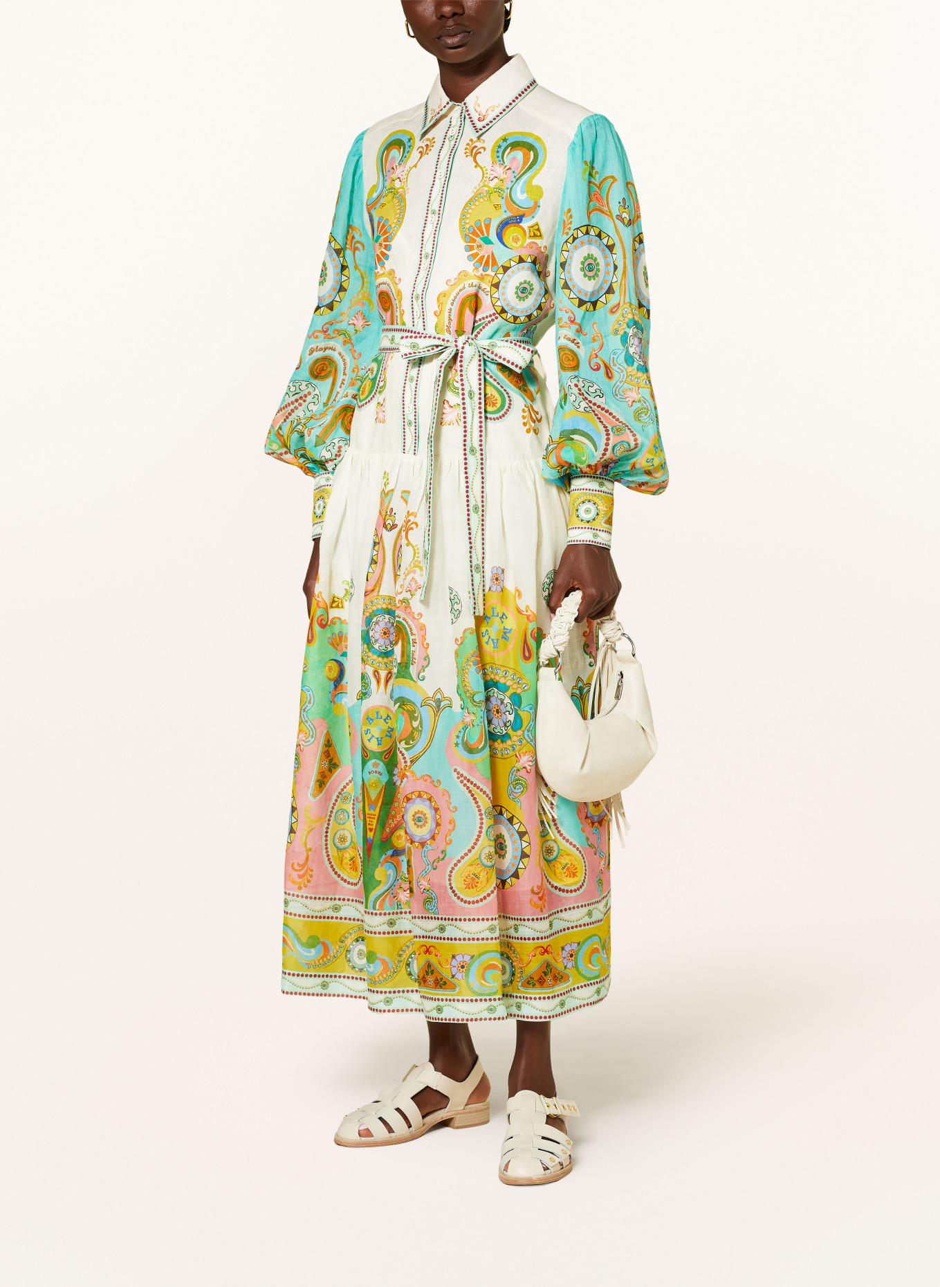 ALÉMAIS Lněné šaty, Barva: BÍLÁ/ TYRKYSOVÁ/ RŮŽOVÁ (Obrázek 2)