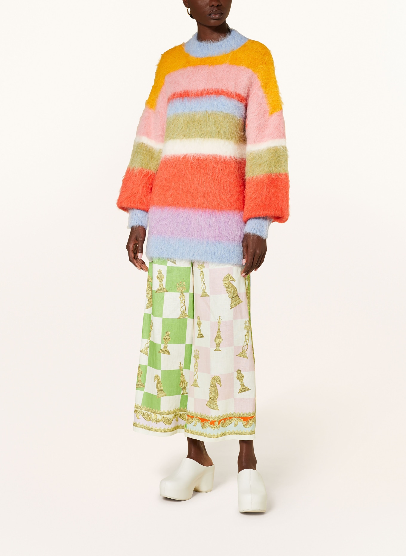 ALÉMAIS Alpaka-Pullover, Farbe: ROSA/ GRÜN/ ROT (Bild 2)