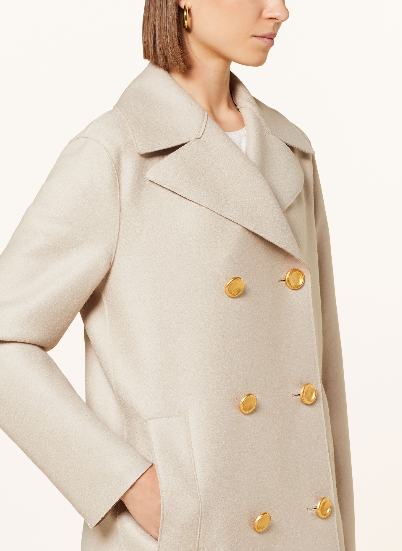 HARRIS WHARF LONDON Wool coat in beige