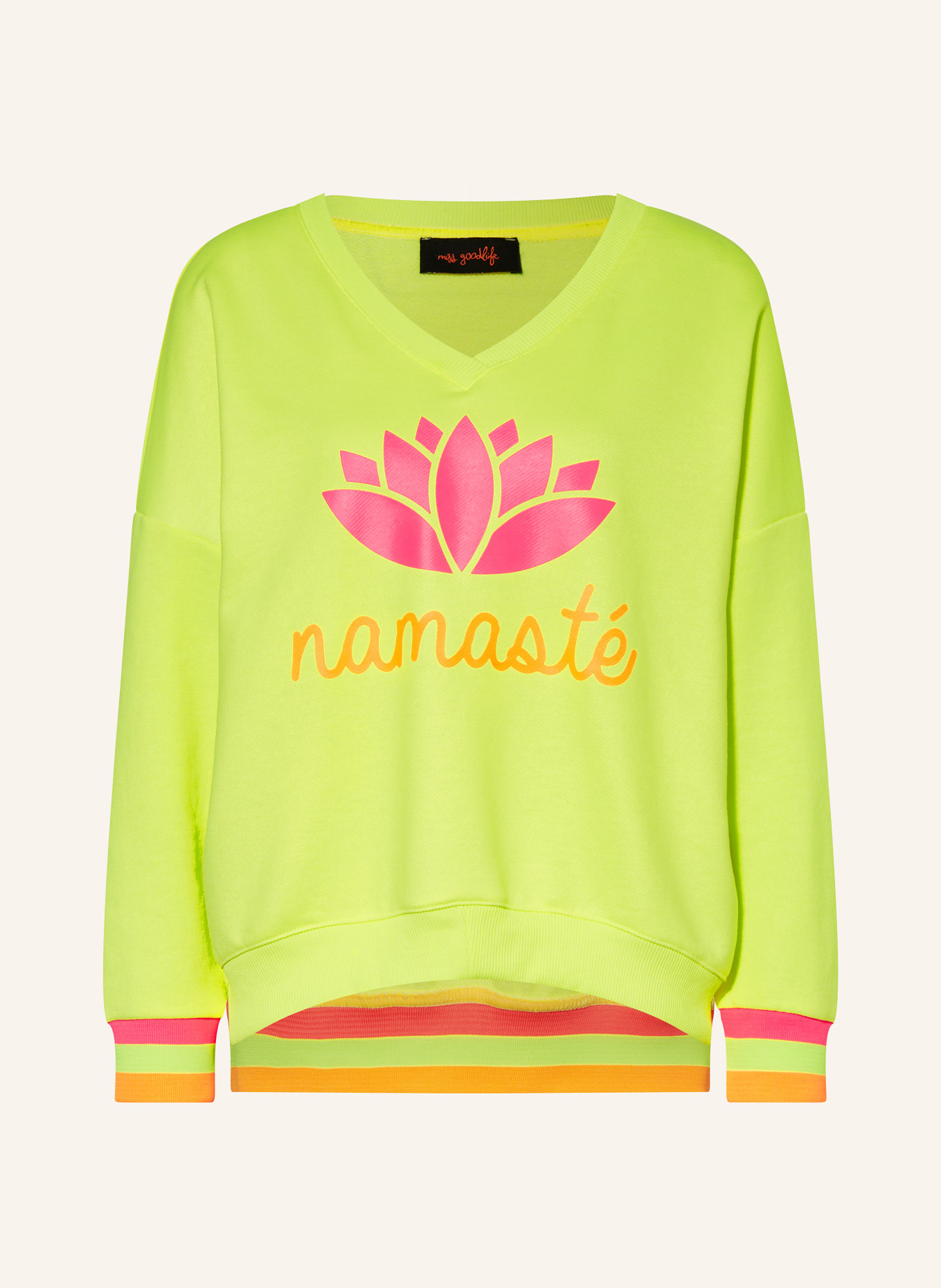miss goodlife Sweatshirt, Color: NEON YELLOW/ NEON PINK/ NEON ORANGE (Image 1)