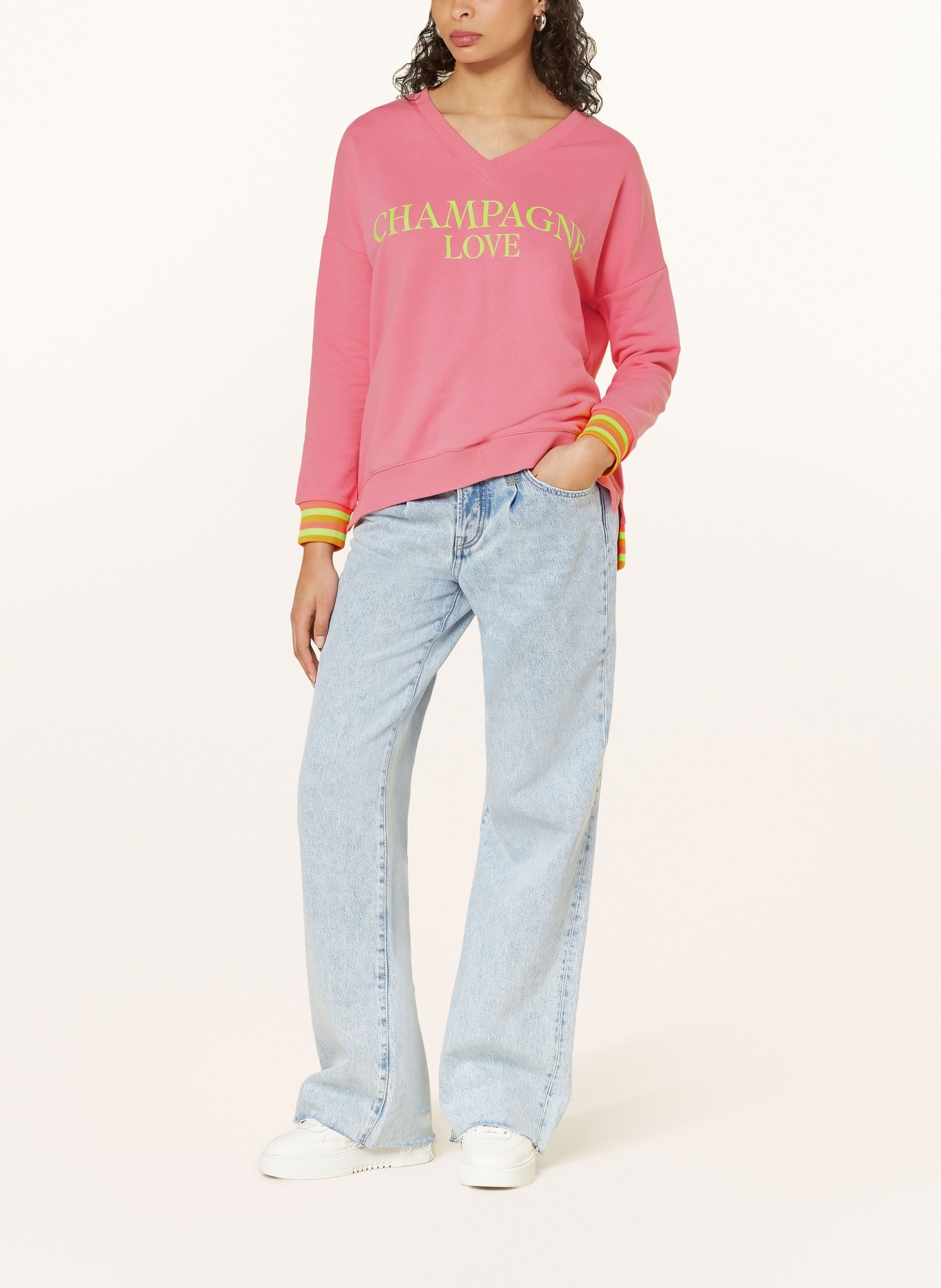 miss goodlife Sweatshirt, Color: PINK/ NEON YELLOW/ NEON ORANGE (Image 2)